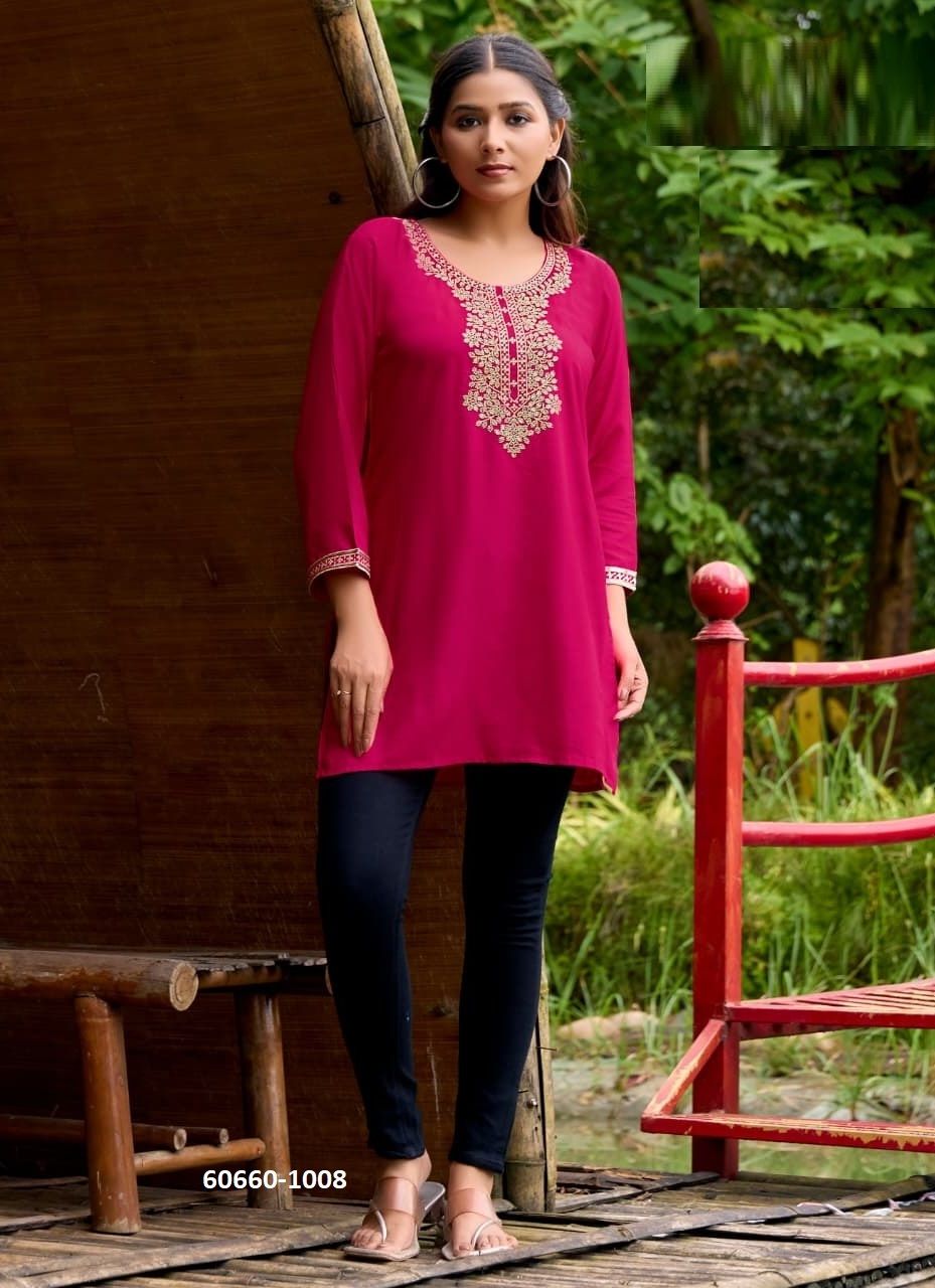 BUBBLY 15 - Catalog # 60660 (Set of 9 Readymade Women's Kurtis / Tops) MADE IN INDIA BY TIPS & TOPS BUBBLY 15 - Catalog # 60660 (Set of 9 Readymade Women's Kurtis / Tops) MADE IN INDIA BY TIPS & TOPS