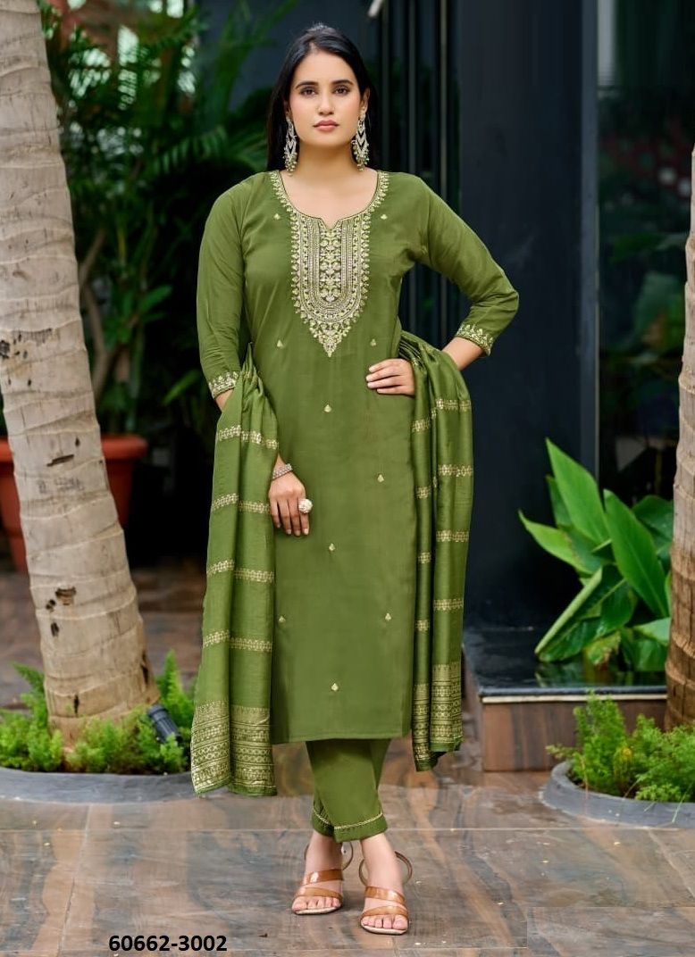 MISHU 3 - Catalog # 60662 (Set of 6 Readymade Salwar Suits) MADE IN INDIA BY OSSM
