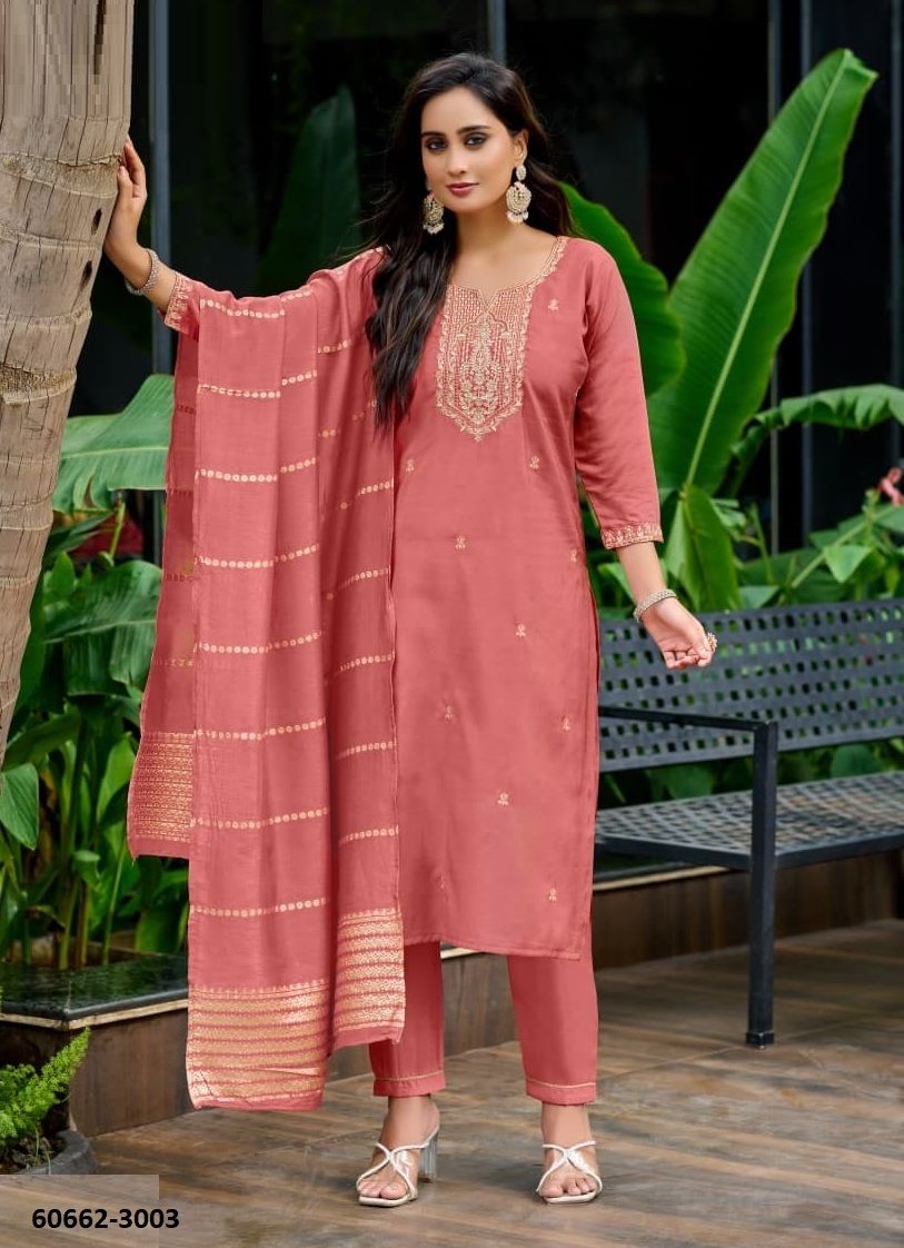 MISHU 3 - Catalog # 60662 (Set of 6 Readymade Salwar Suits) MADE IN INDIA BY OSSM