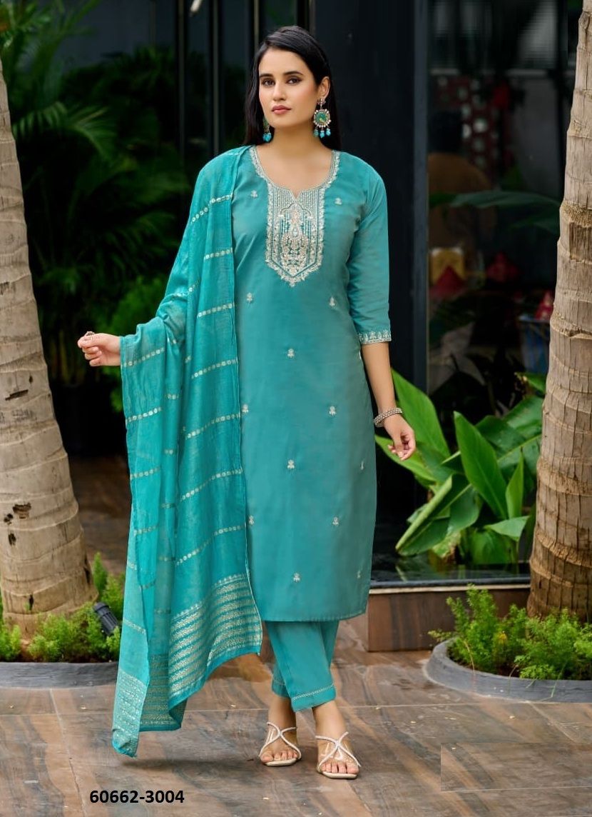 MISHU 3 - Catalog # 60662 (Set of 6 Readymade Salwar Suits) MADE IN INDIA BY OSSM