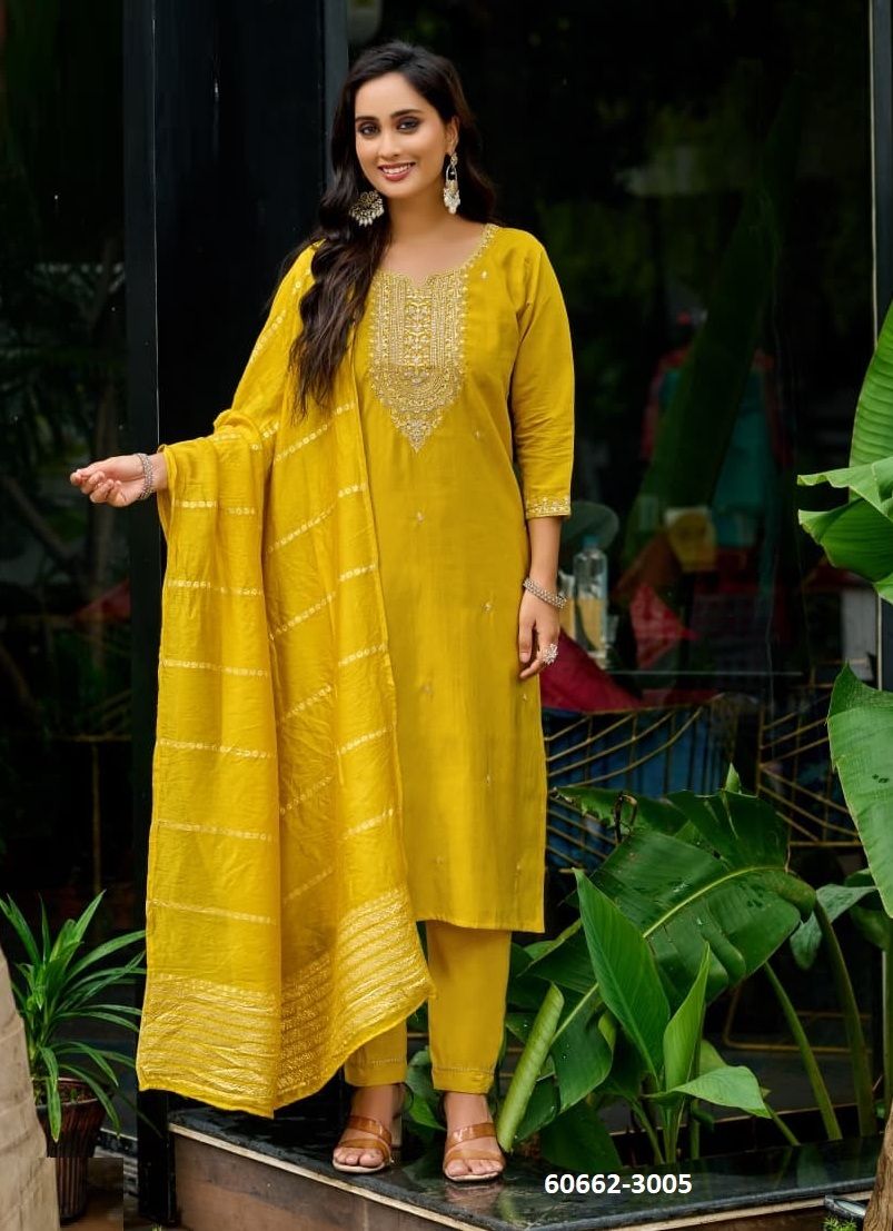 MISHU 3 - Catalog # 60662 (Set of 6 Readymade Salwar Suits) MADE IN INDIA BY OSSM