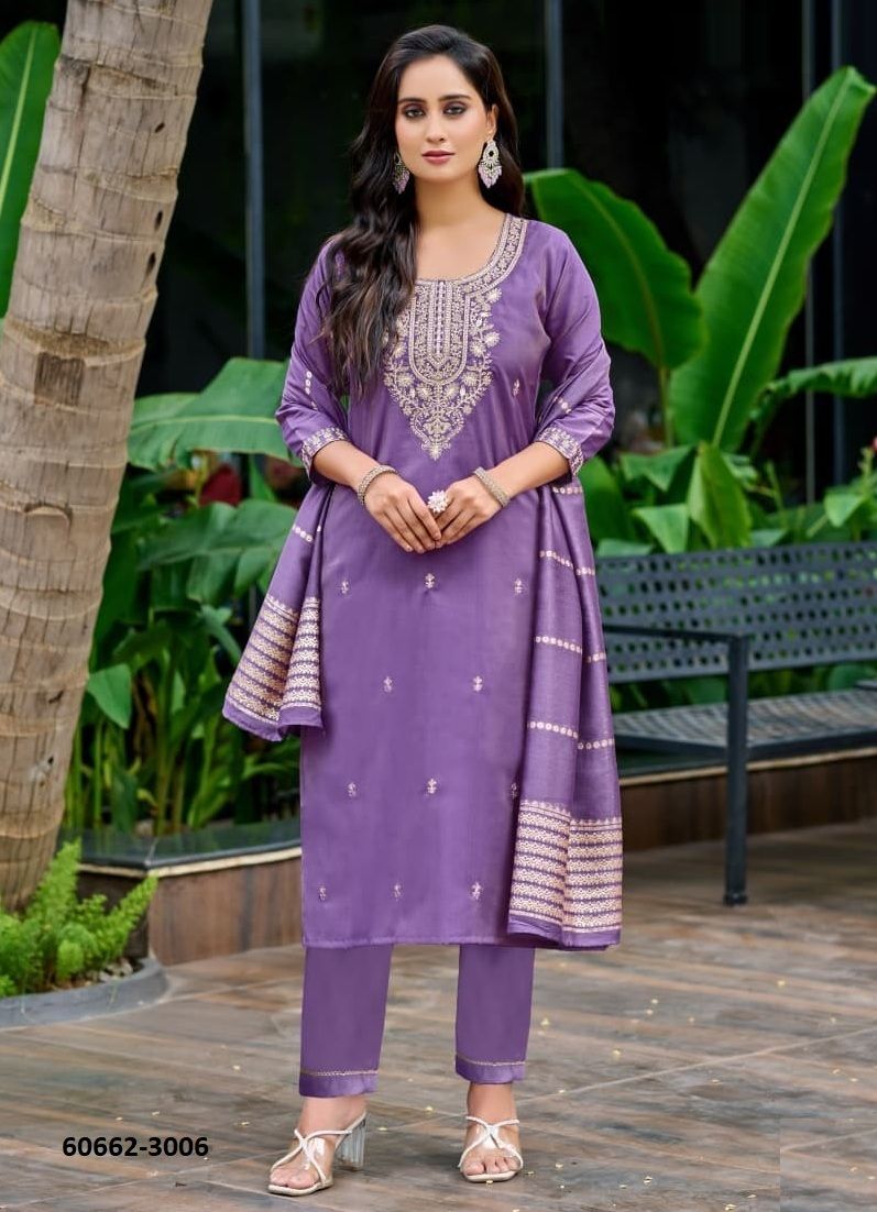 MISHU 3 - Catalog # 60662 (Set of 6 Readymade Salwar Suits) MADE IN INDIA BY OSSM