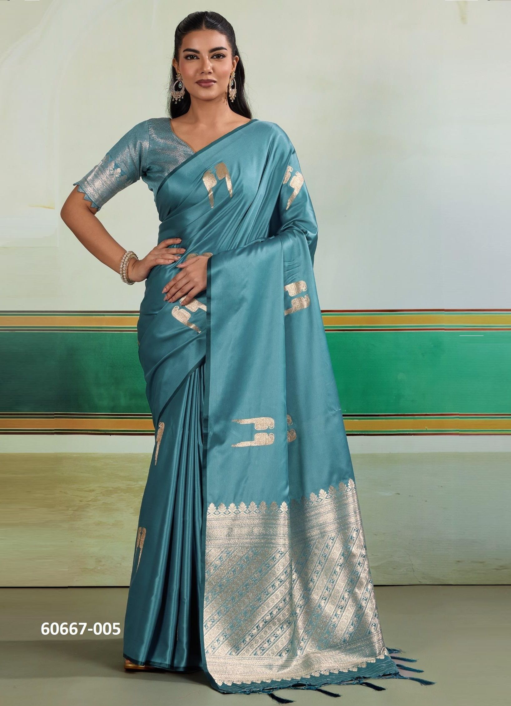 KANTHKALA RETRO DUSTY - Catalog # 60667 (Set of 5 Sarees) MADE IN INDIA BY RAJTEX FABRICS
