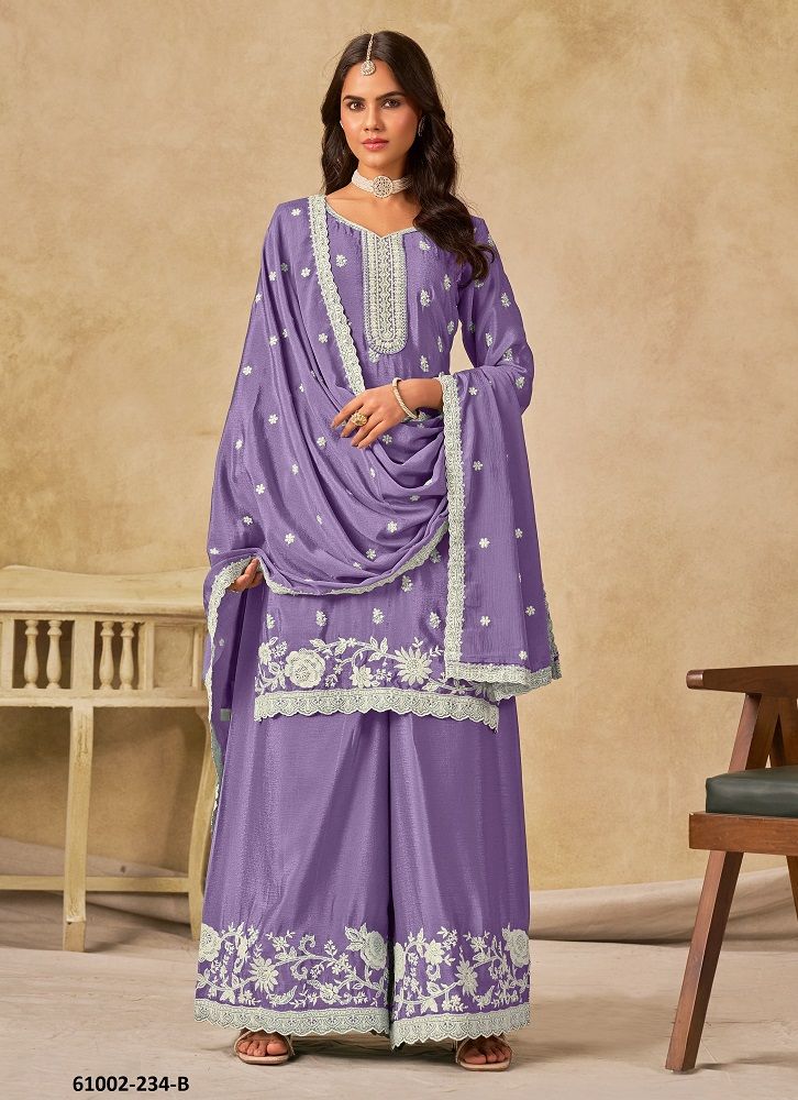 AANAYA 234 - Catalog # 61002 (Set of 4 Semi-Stitched / Un-Stitched Suits) MADE IN INDIA BY JAGRAASA