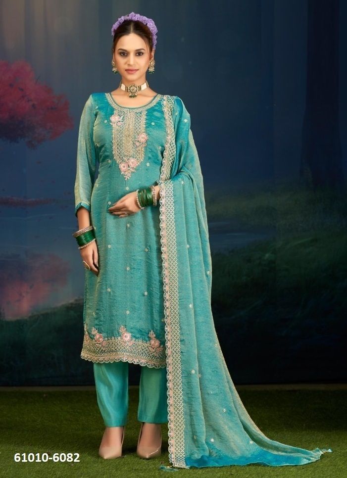 GRISHA - Catalog # 61010 (Set of 4 Semi-Stitched / Un-Stitched Suits) MADE IN INDIA BY KALARANG