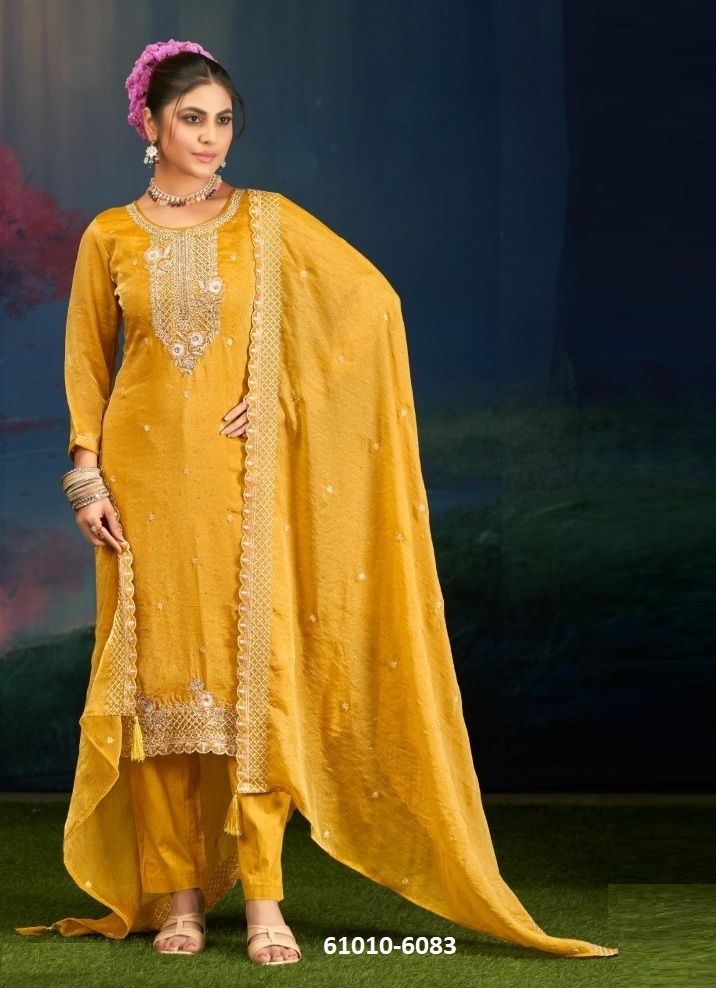 GRISHA - Catalog # 61010 (Set of 4 Semi-Stitched / Un-Stitched Suits) MADE IN INDIA BY KALARANG
