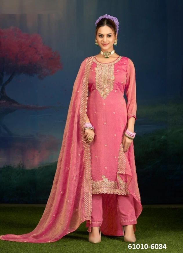 GRISHA - Catalog # 61010 (Set of 4 Semi-Stitched / Un-Stitched Suits) MADE IN INDIA BY KALARANG