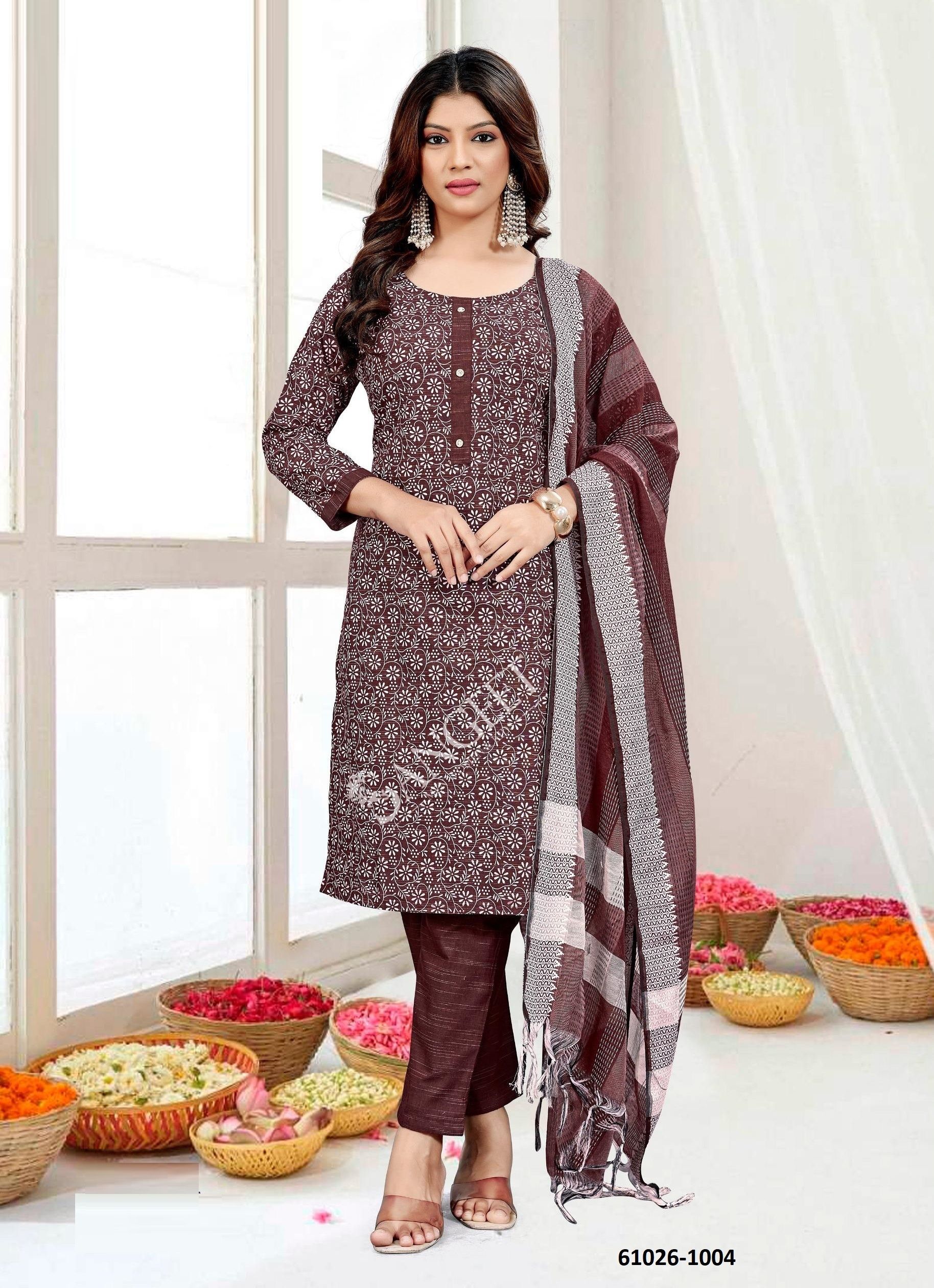RABDI FRY 1 - Catalog # 61026 (Set of 4 Readymade Salwar Suits) MADE IN INDIA BY SANGEET