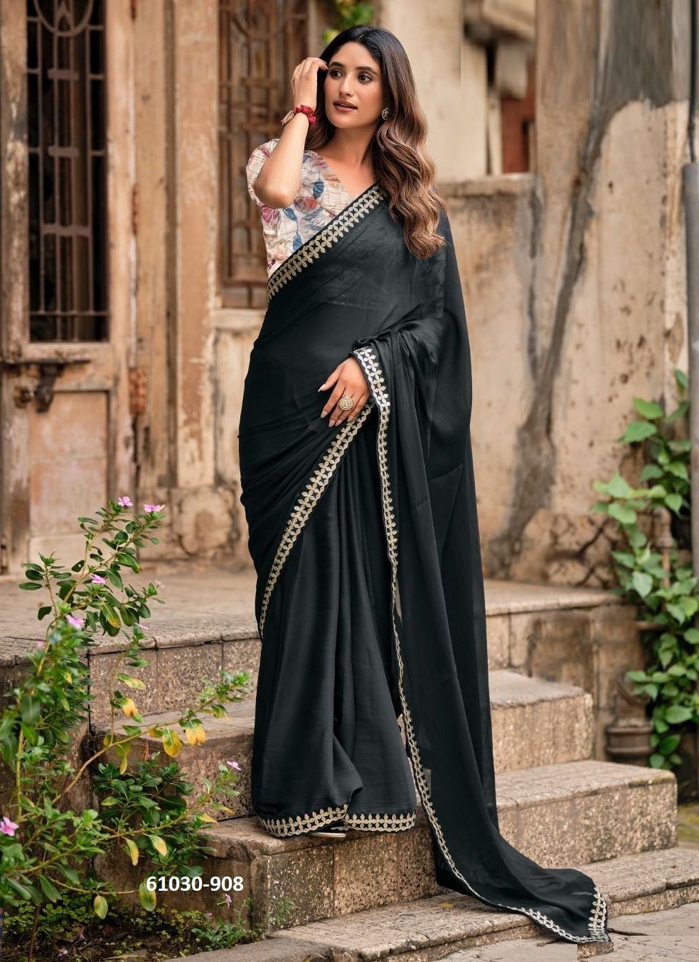 MAGNOLIA 9 - Catalog # 61030 (Set of 8 Sarees) MADE IN INDIA BY L T FASHION