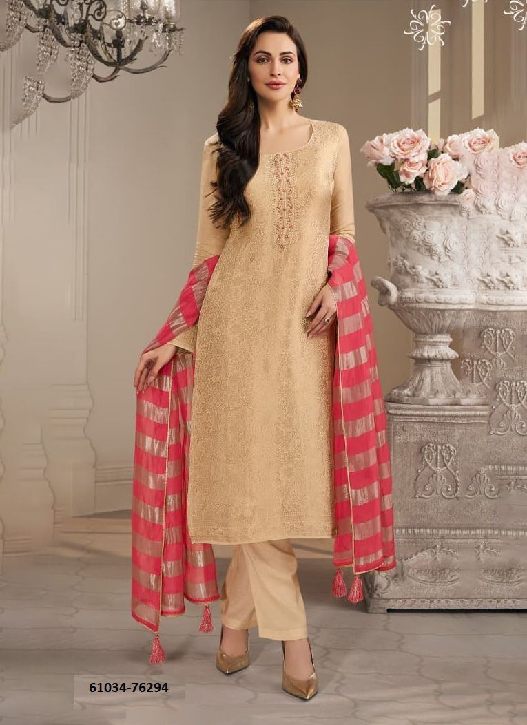 SHIRINA - Catalog # 61034 (Set of 4 Semi-Stitched / Un-Stitched Suits) MADE IN INDIA BY VINAY FASHION LLP