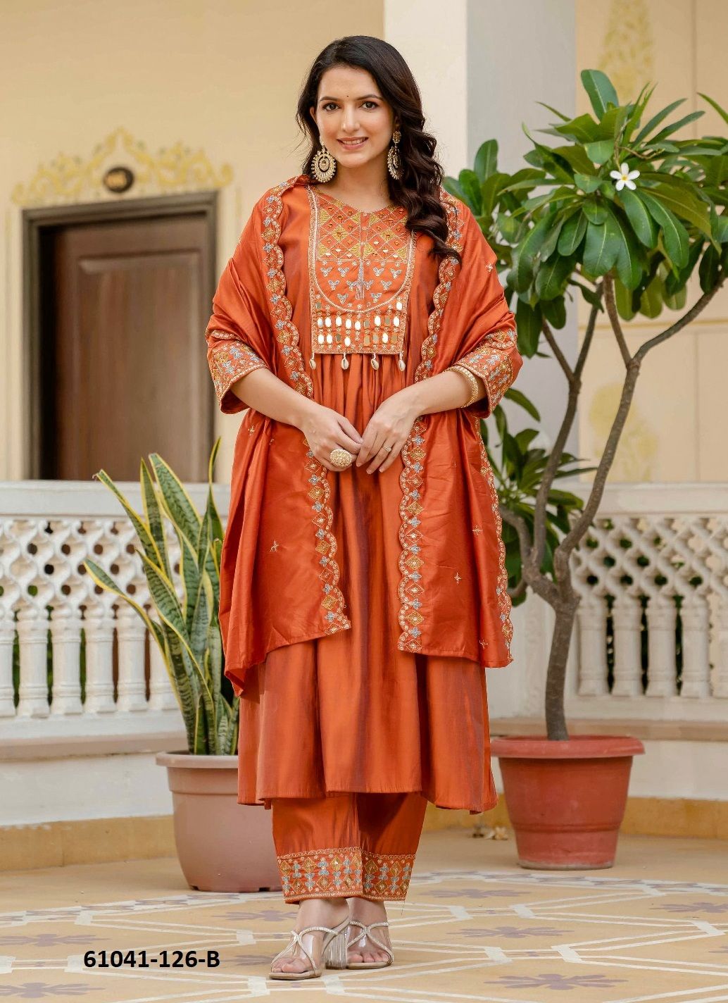 ROMAN SILK 126 - Catalog # 61041 (Set of 4 Readymade Salwar Suits) MADE IN INDIA BY MEHERIYA