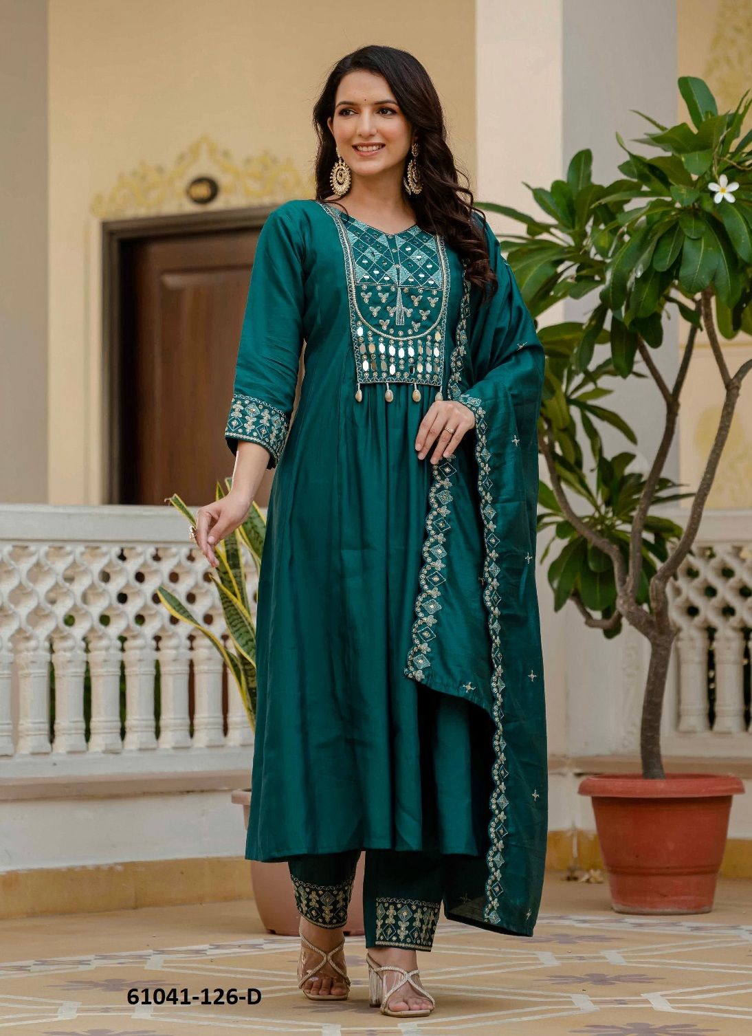 ROMAN SILK 126 - Catalog # 61041 (Set of 4 Readymade Salwar Suits) MADE IN INDIA BY MEHERIYA