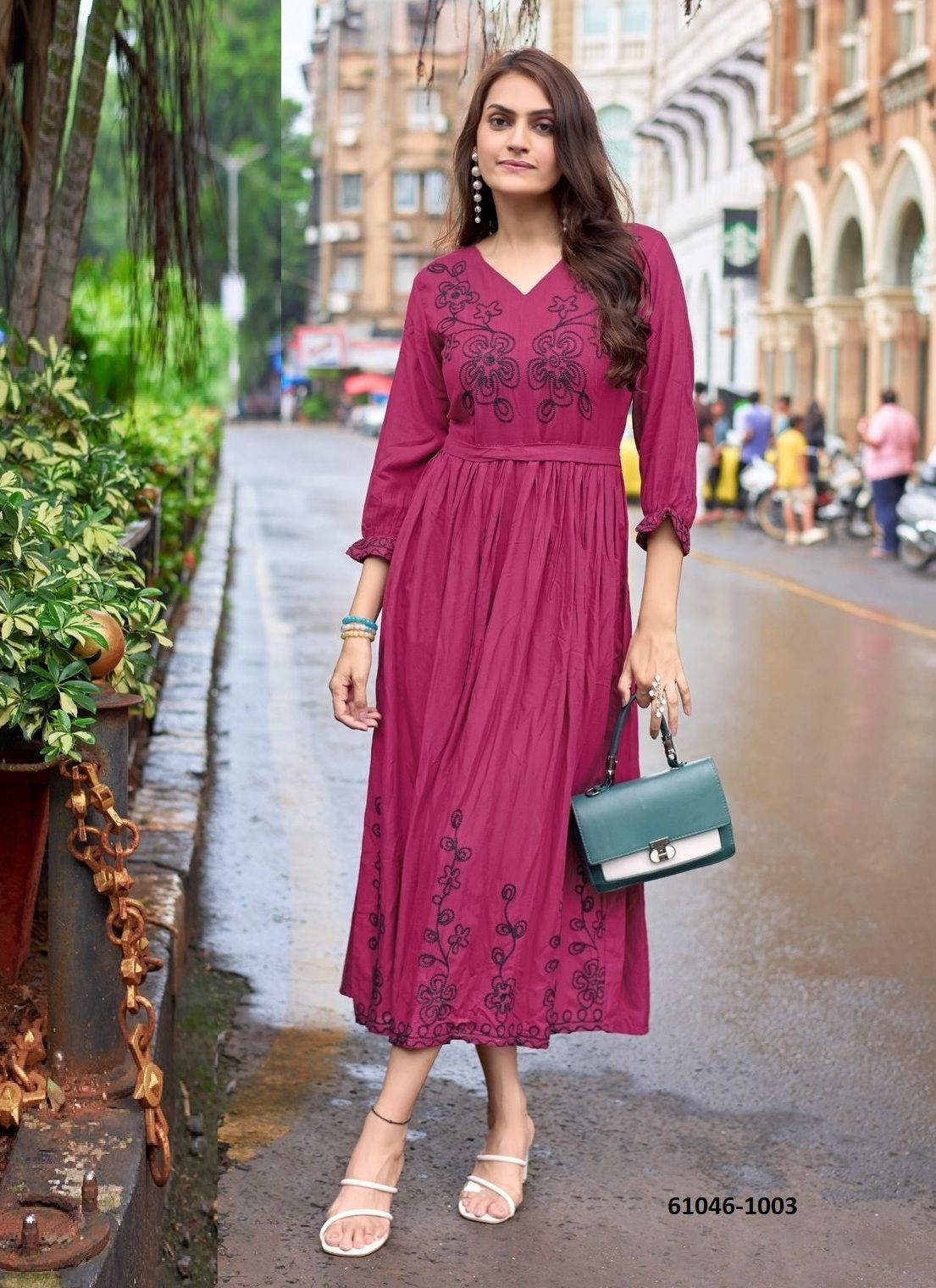 QUEEN - Catalog # 61046 (Set of 6 Readymade Women's Kurtis / Tops) MADE IN INDIA BY MITTOO QUEEN - Catalog # 61046 (Set of 6 Readymade Women's Kurtis / Tops) MADE IN INDIA BY MITTOO
