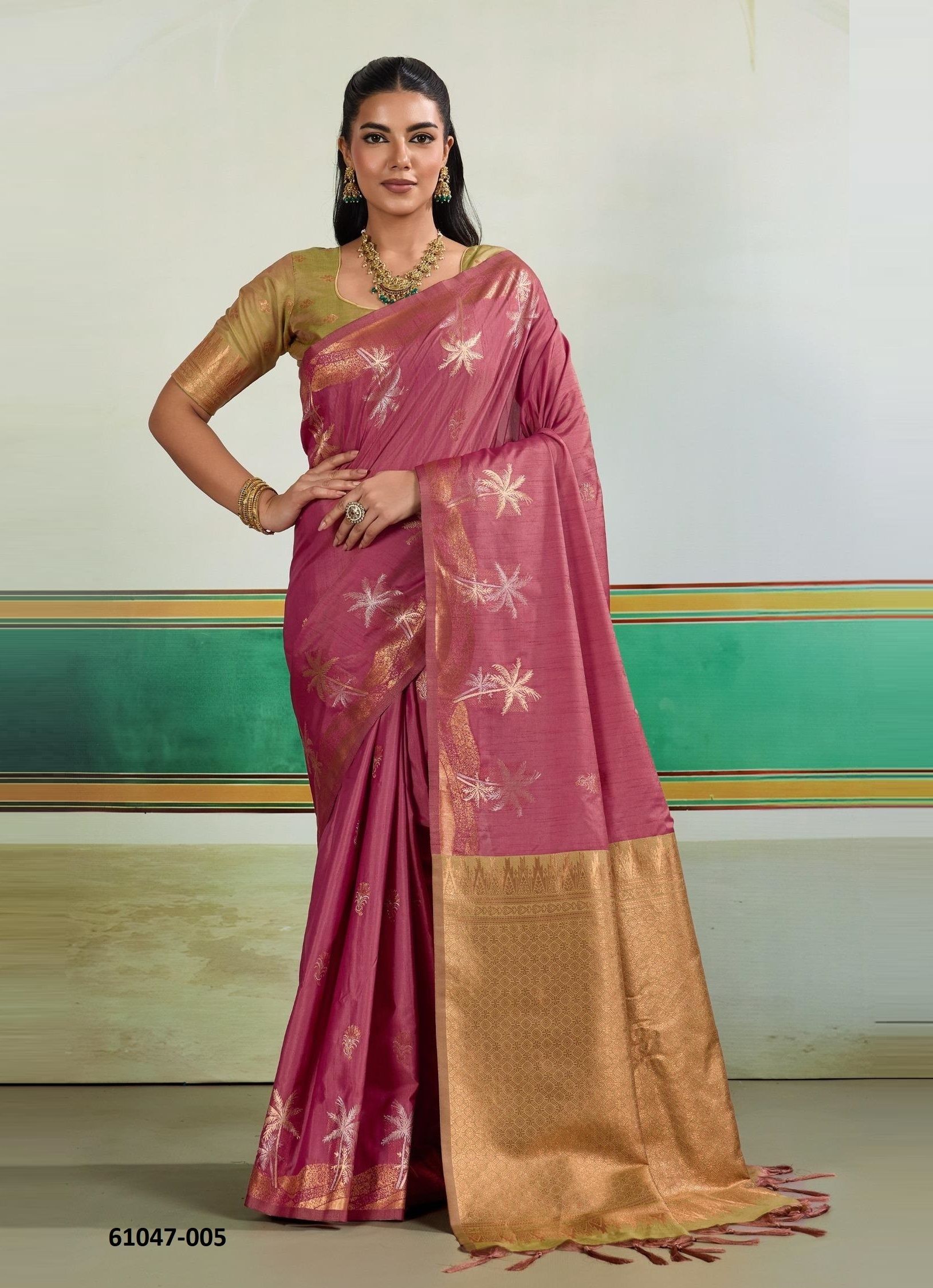 KONTESSA TROPICAL - Catalog # 61047 (Set of 6 Sarees) MADE IN INDIA BY RAJTEX FABRICS