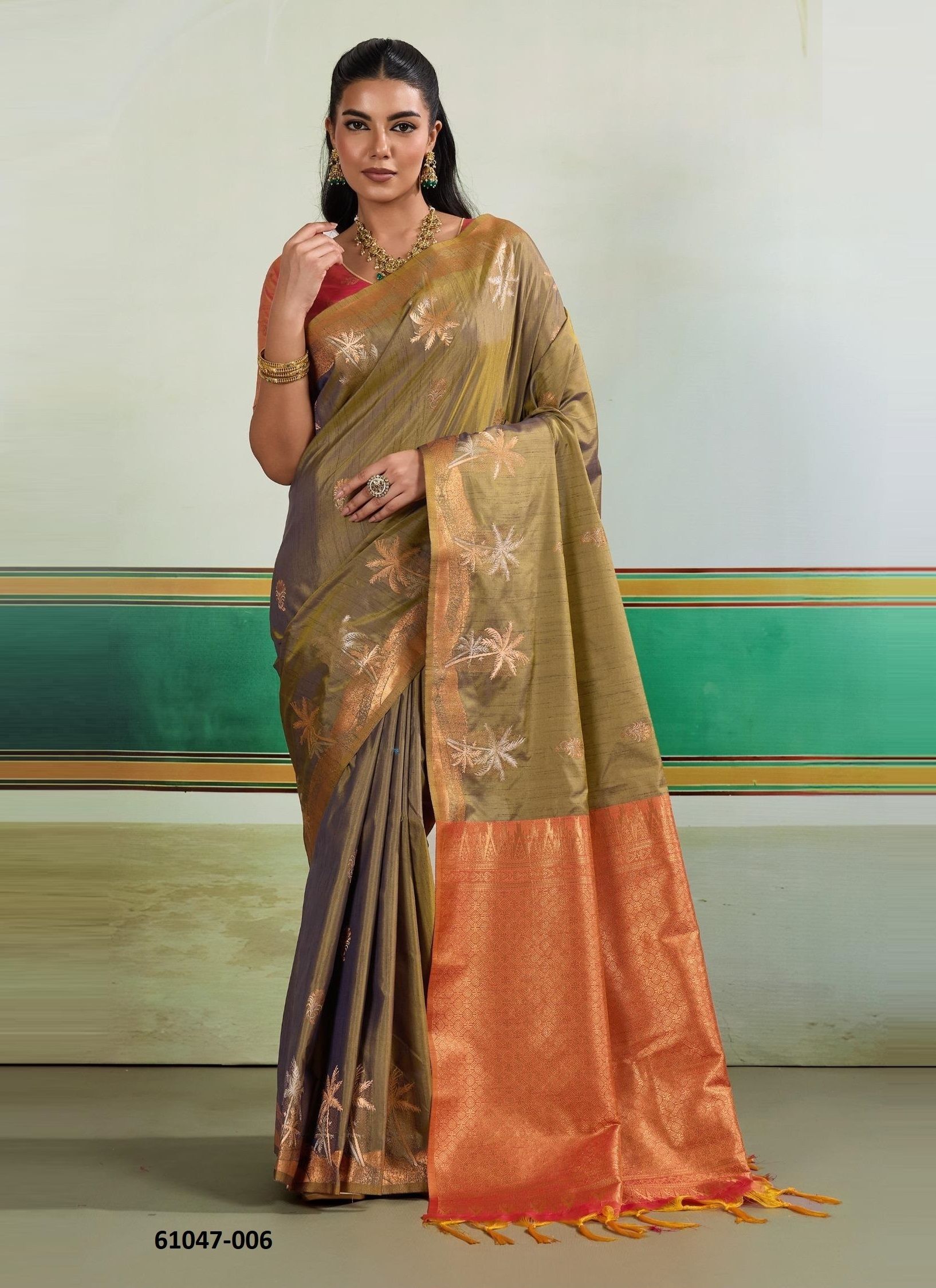 KONTESSA TROPICAL - Catalog # 61047 (Set of 6 Sarees) MADE IN INDIA BY RAJTEX FABRICS