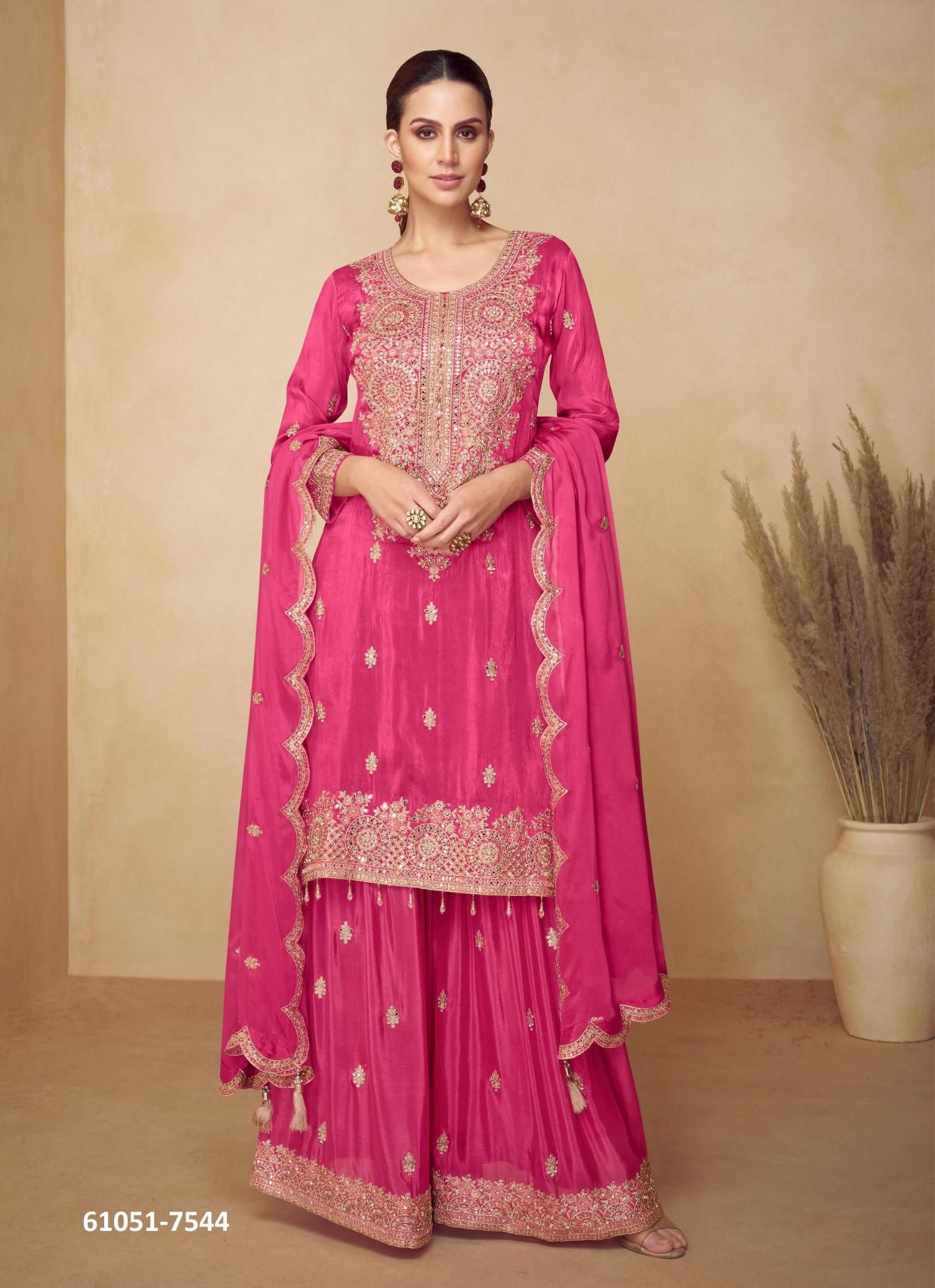 PAHAL - Catalog # 61051 (Set of 3 Readymade Salwar Suits) MADE IN INDIA BY GULKAYRA DESIGNER
