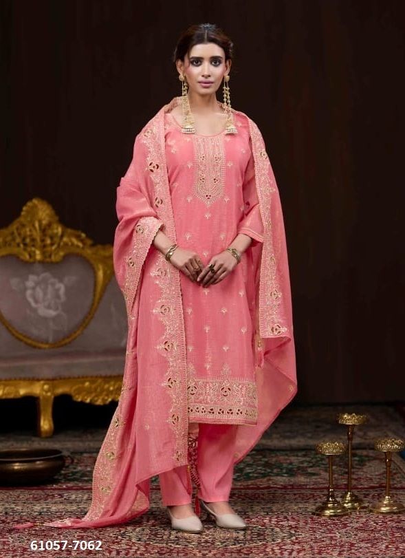 DALI SOLO COLOR - Catalog # 61057 (Set of 2 Semi-Stitched / Un-Stitched Suits) MADE IN INDIA BY FOUR DOTS