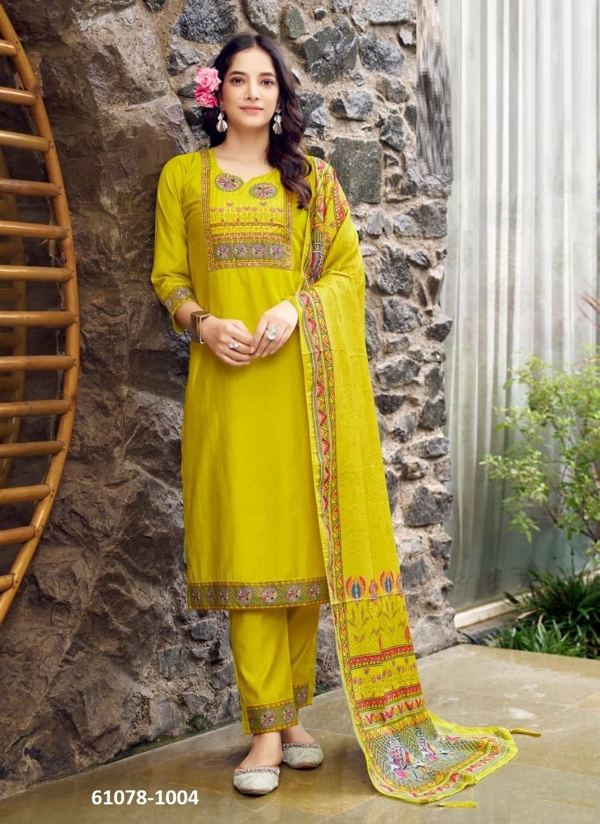BANZARA - Catalog # 61078 (Set of 6 Readymade Salwar Suits) MADE IN INDIA BY WOODEE AHMEDABAD