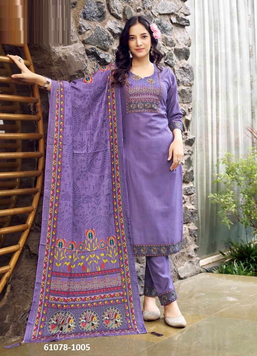 BANZARA - Catalog # 61078 (Set of 6 Readymade Salwar Suits) MADE IN INDIA BY WOODEE AHMEDABAD