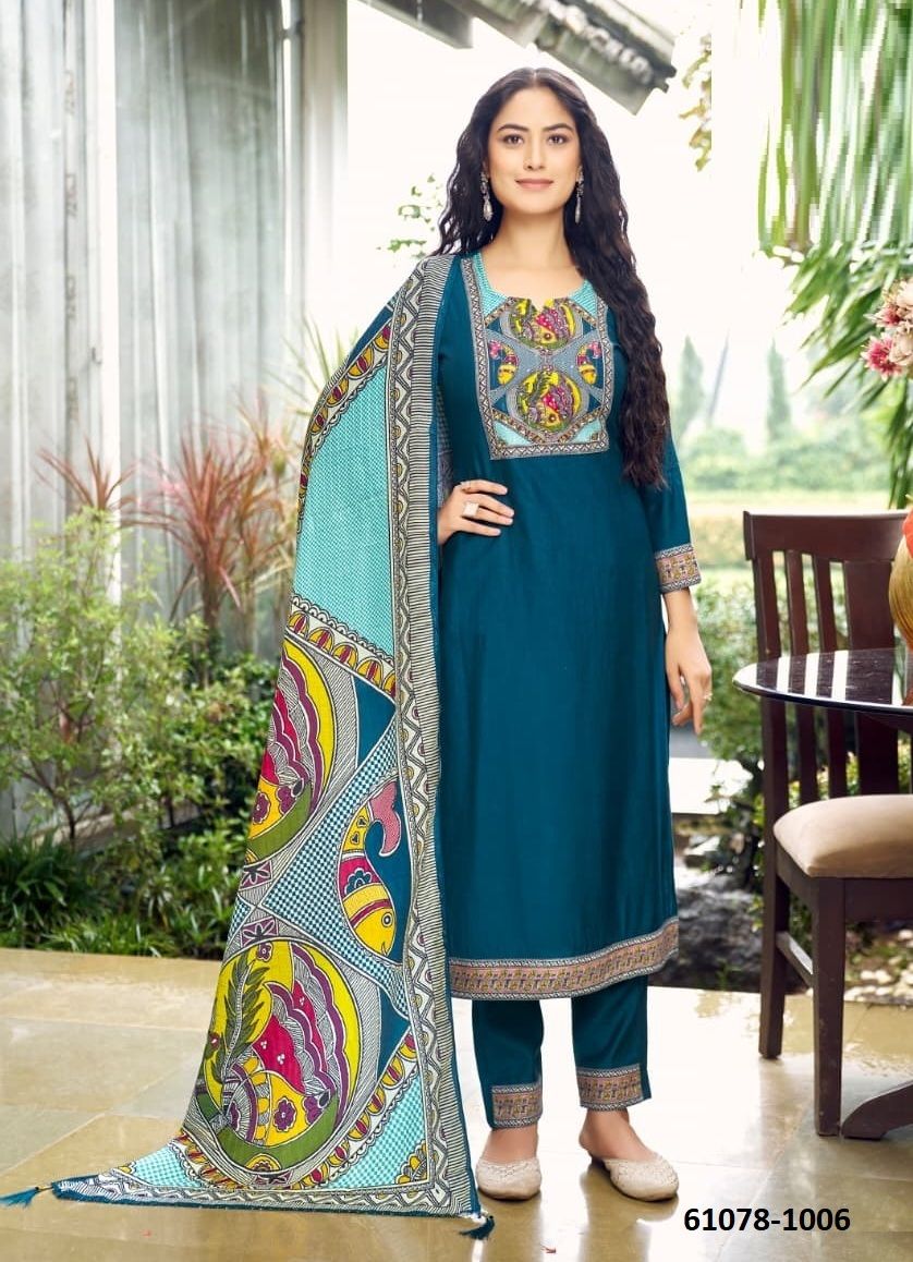 BANZARA - Catalog # 61078 (Set of 6 Readymade Salwar Suits) MADE IN INDIA BY WOODEE AHMEDABAD