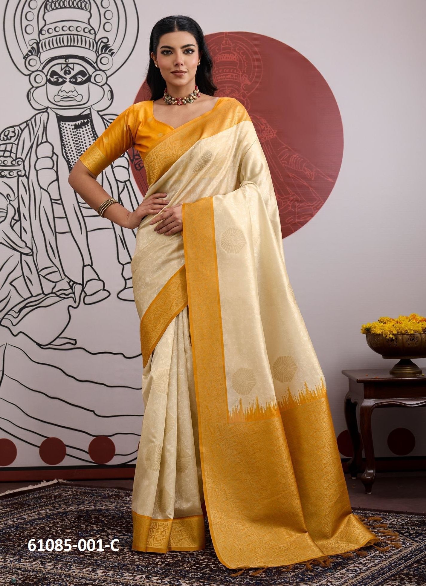 PAPER SILK 1 - Catalog # 61085 (Set of 6 Sarees) MADE IN INDIA BY RAJTEX FABRICS