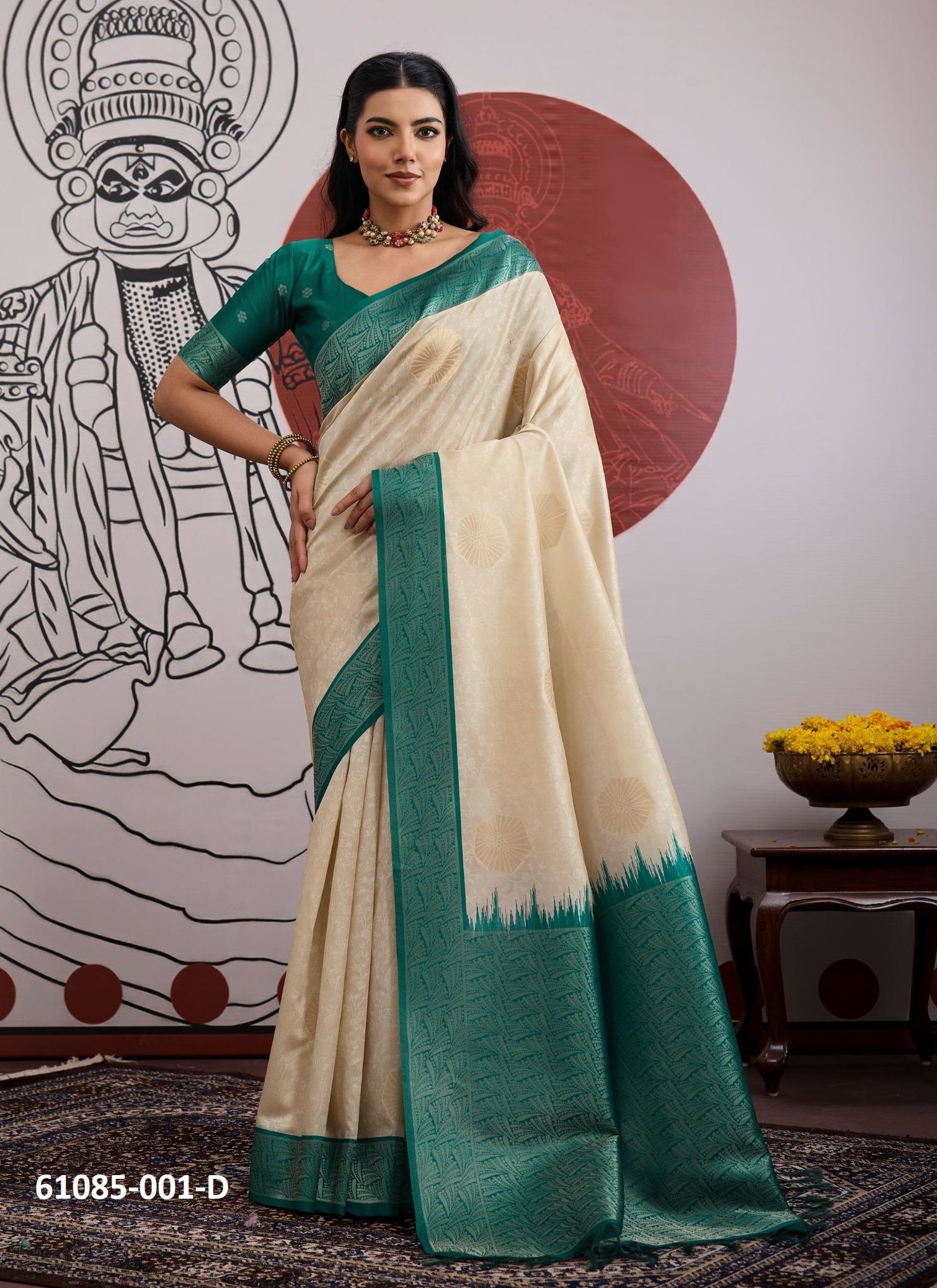 PAPER SILK 1 - Catalog # 61085 (Set of 6 Sarees) MADE IN INDIA BY RAJTEX FABRICS