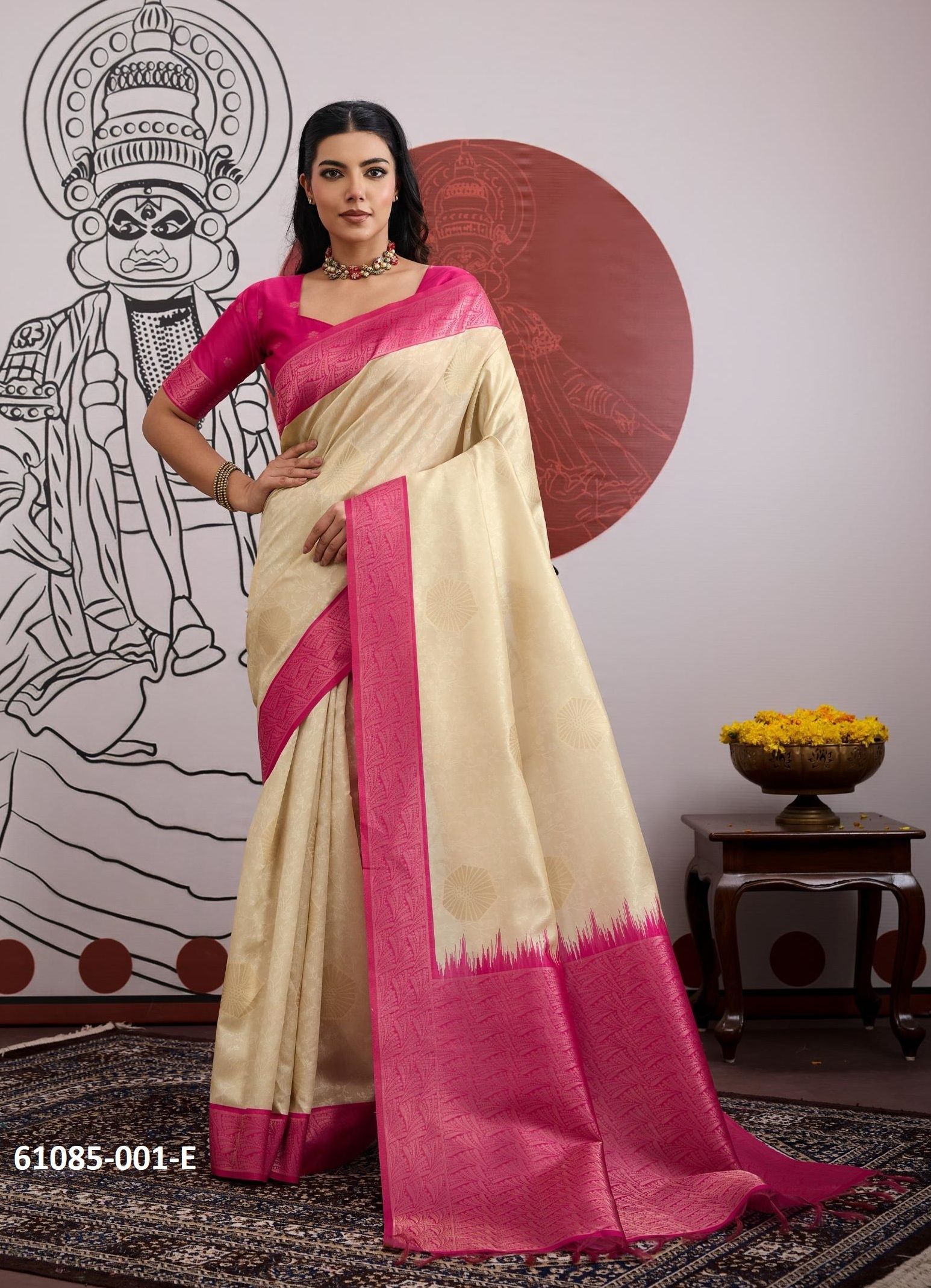 PAPER SILK 1 - Catalog # 61085 (Set of 6 Sarees) MADE IN INDIA BY RAJTEX FABRICS