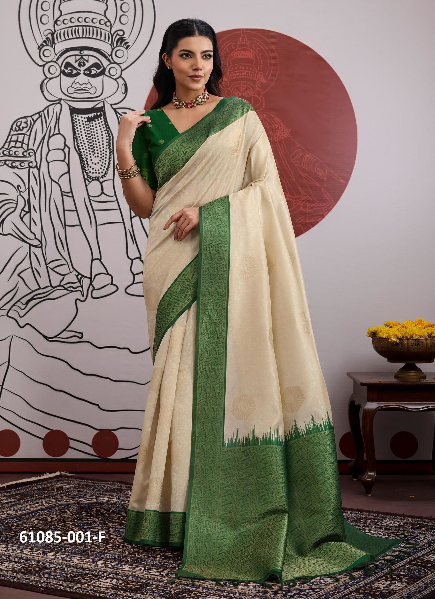 PAPER SILK 1 - Catalog # 61085 (Set of 6 Sarees) MADE IN INDIA BY RAJTEX FABRICS