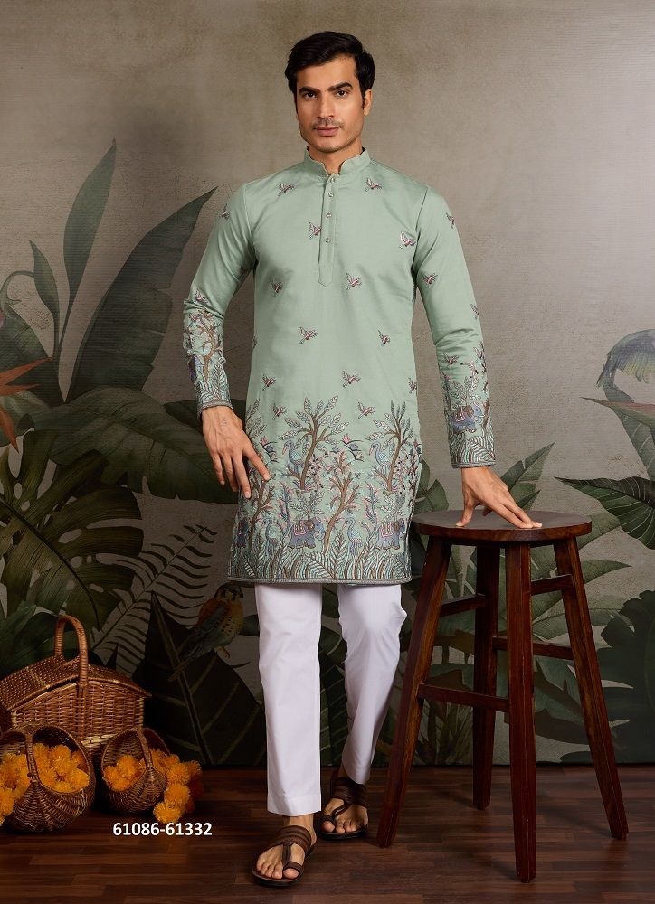 VIVAAH VIRAASAT - Catalog # 61086 (Set of 7 Men's Ethnic Wear) MADE IN INDIA BY JAGRAASA