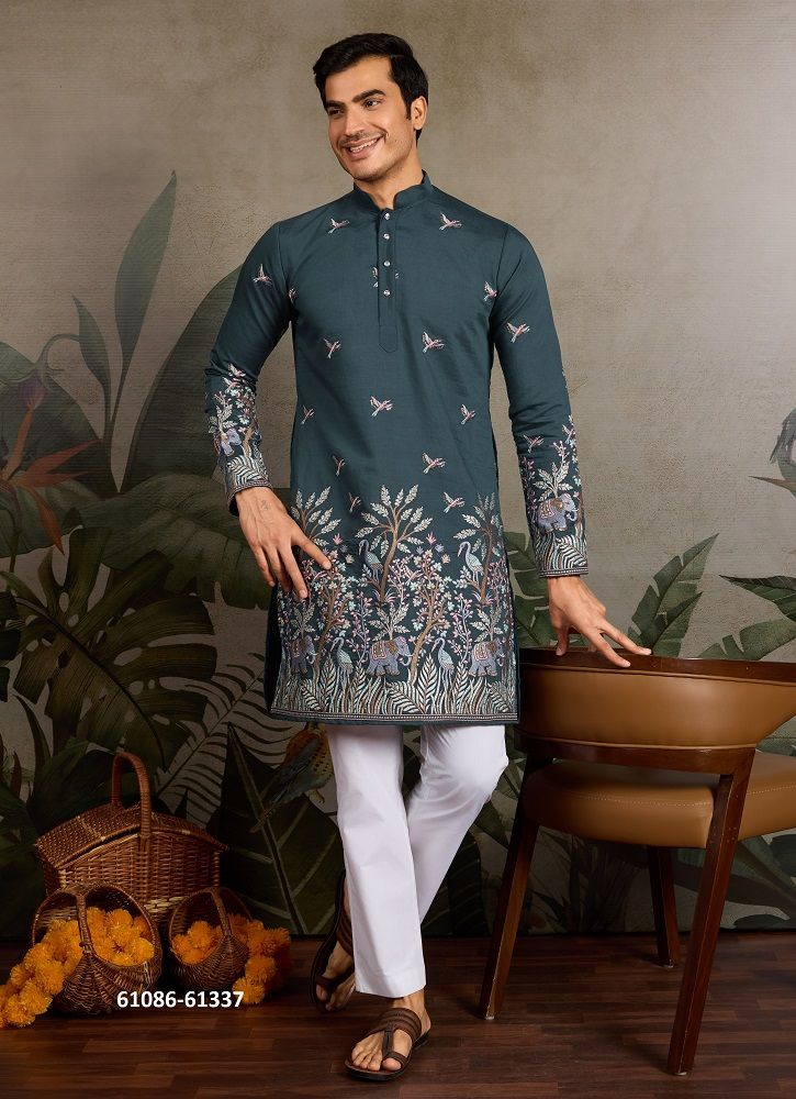 VIVAAH VIRAASAT - Catalog # 61086 (Set of 7 Men's Ethnic Wear) MADE IN INDIA BY JAGRAASA