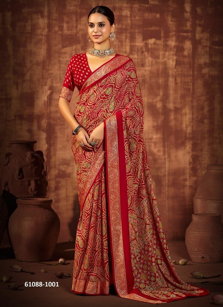 NAZAKAT CREPE SILK 1 - Catalog # 61088 (Set of 6 Sarees) MADE IN INDIA BY SHUBH SHREE CREATIONS NAZAKAT CREPE SILK 1 - Catalog # 61088 (Set of 6 Sarees) MADE IN INDIA BY SHUBH SHREE CREATIONS