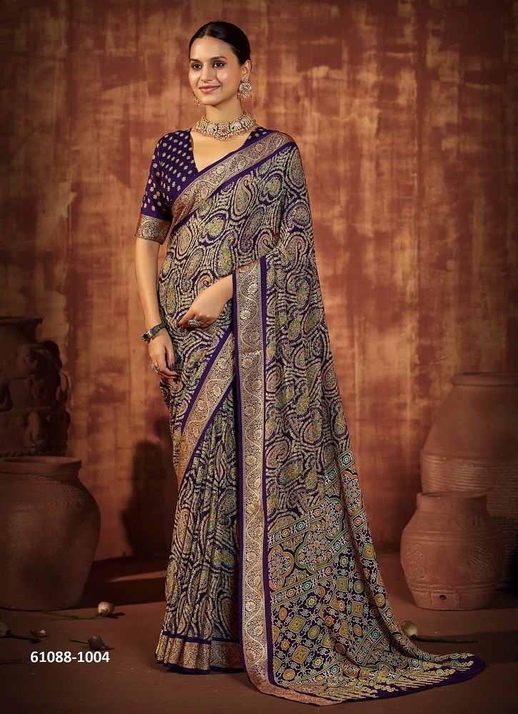 NAZAKAT CREPE SILK 1 - Catalog # 61088 (Set of 6 Sarees) MADE IN INDIA BY SHUBH SHREE CREATIONS NAZAKAT CREPE SILK 1 - Catalog # 61088 (Set of 6 Sarees) MADE IN INDIA BY SHUBH SHREE CREATIONS