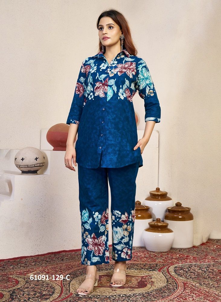 CO-ORD SETS 129 - Catalog # 61091 (Set of 5 Tops With Bottoms) MADE IN INDIA BY AABHARAN