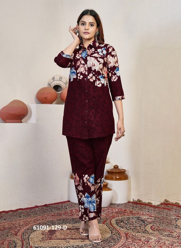 CO-ORD SETS 129 - Catalog # 61091 (Set of 5 Tops With Bottoms) MADE IN INDIA BY AABHARAN