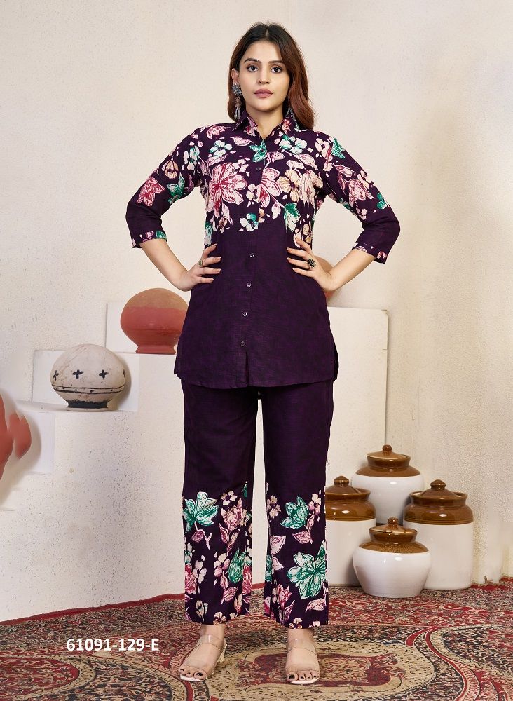 CO-ORD SETS 129 - Catalog # 61091 (Set of 5 Tops With Bottoms) MADE IN INDIA BY AABHARAN