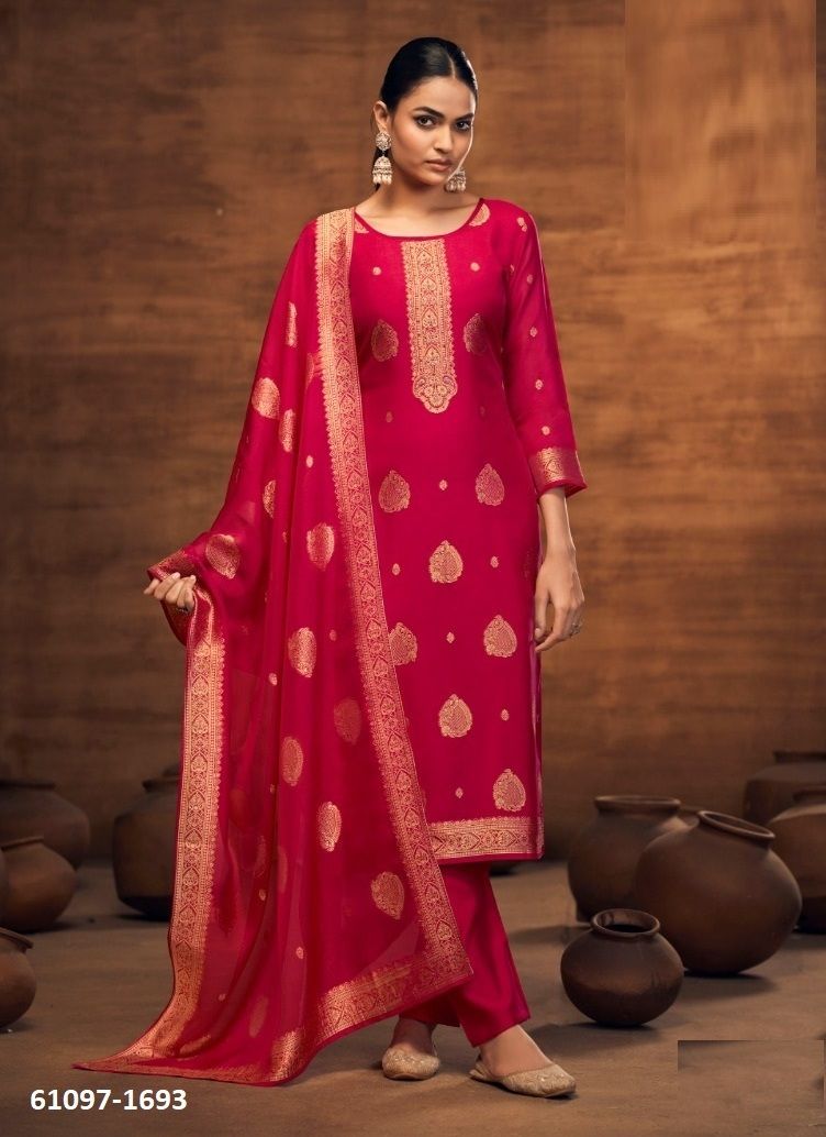 KALAA - Catalog # 61097 (Set of 4 Semi-Stitched / Un-Stitched Suits) MADE IN INDIA BY FOUR DOTS