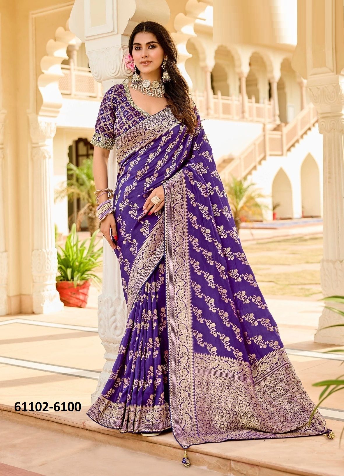 KUMKUM 4 - Catalog # 61102 (Set of 6 Sarees) MADE IN INDIA BY SHISHA KUMKUM 4 - Catalog # 61102 (Set of 6 Sarees) MADE IN INDIA BY SHISHA