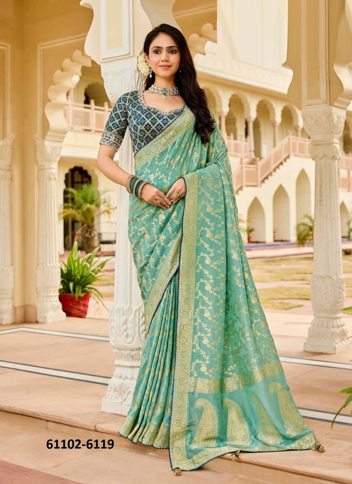 KUMKUM 4 - Catalog # 61102 (Set of 6 Sarees) MADE IN INDIA BY SHISHA KUMKUM 4 - Catalog # 61102 (Set of 6 Sarees) MADE IN INDIA BY SHISHA