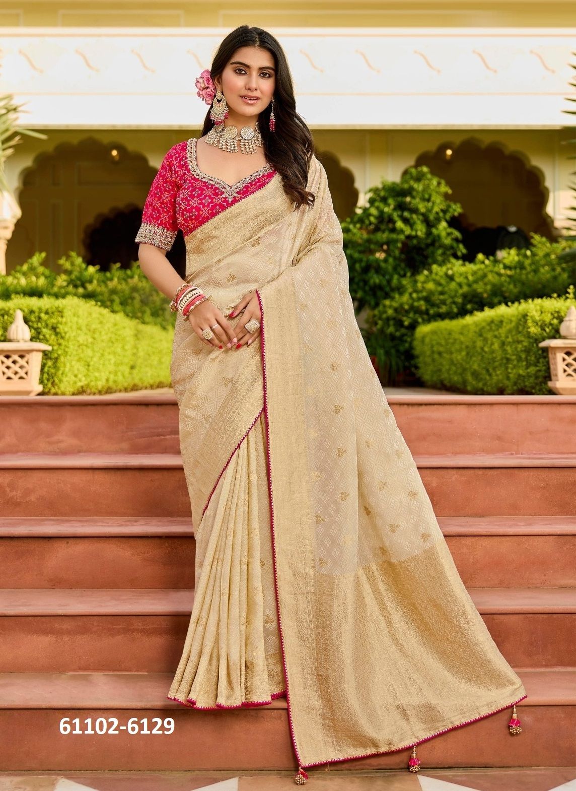KUMKUM 4 - Catalog # 61102 (Set of 6 Sarees) MADE IN INDIA BY SHISHA KUMKUM 4 - Catalog # 61102 (Set of 6 Sarees) MADE IN INDIA BY SHISHA