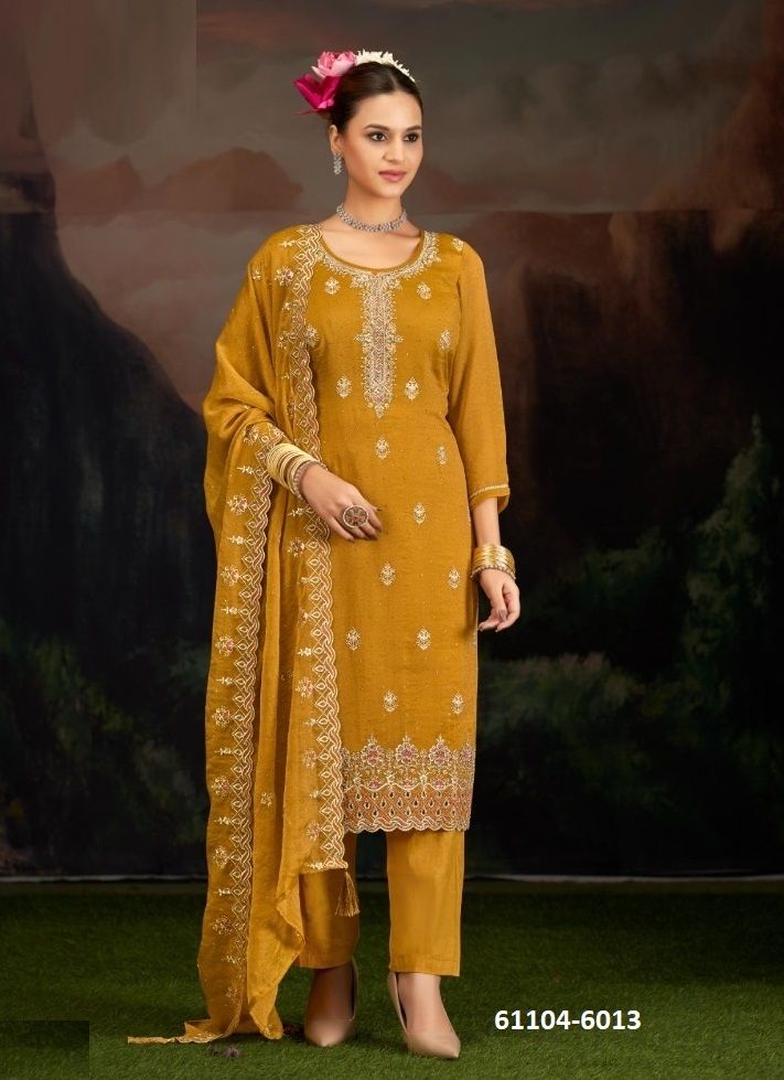 IDHIKA - Catalog # 61104 (Set of 4 Semi-Stitched / Un-Stitched Suits) MADE IN INDIA BY FOUR DOTS