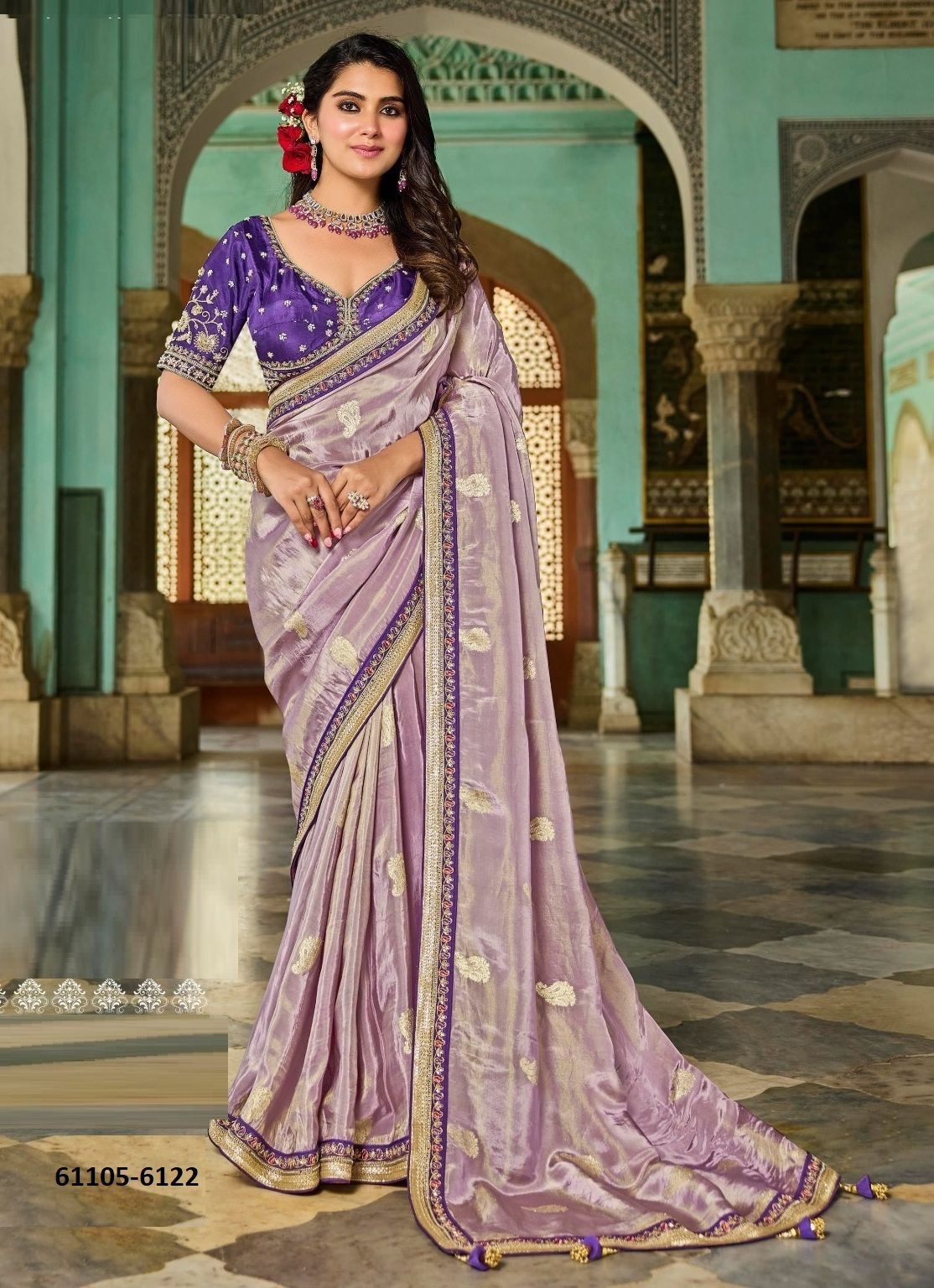 KUMKUM 5 - Catalog # 61105 (Set of 5 Sarees) MADE IN INDIA BY SHISHA KUMKUM 5 - Catalog # 61105 (Set of 5 Sarees) MADE IN INDIA BY SHISHA