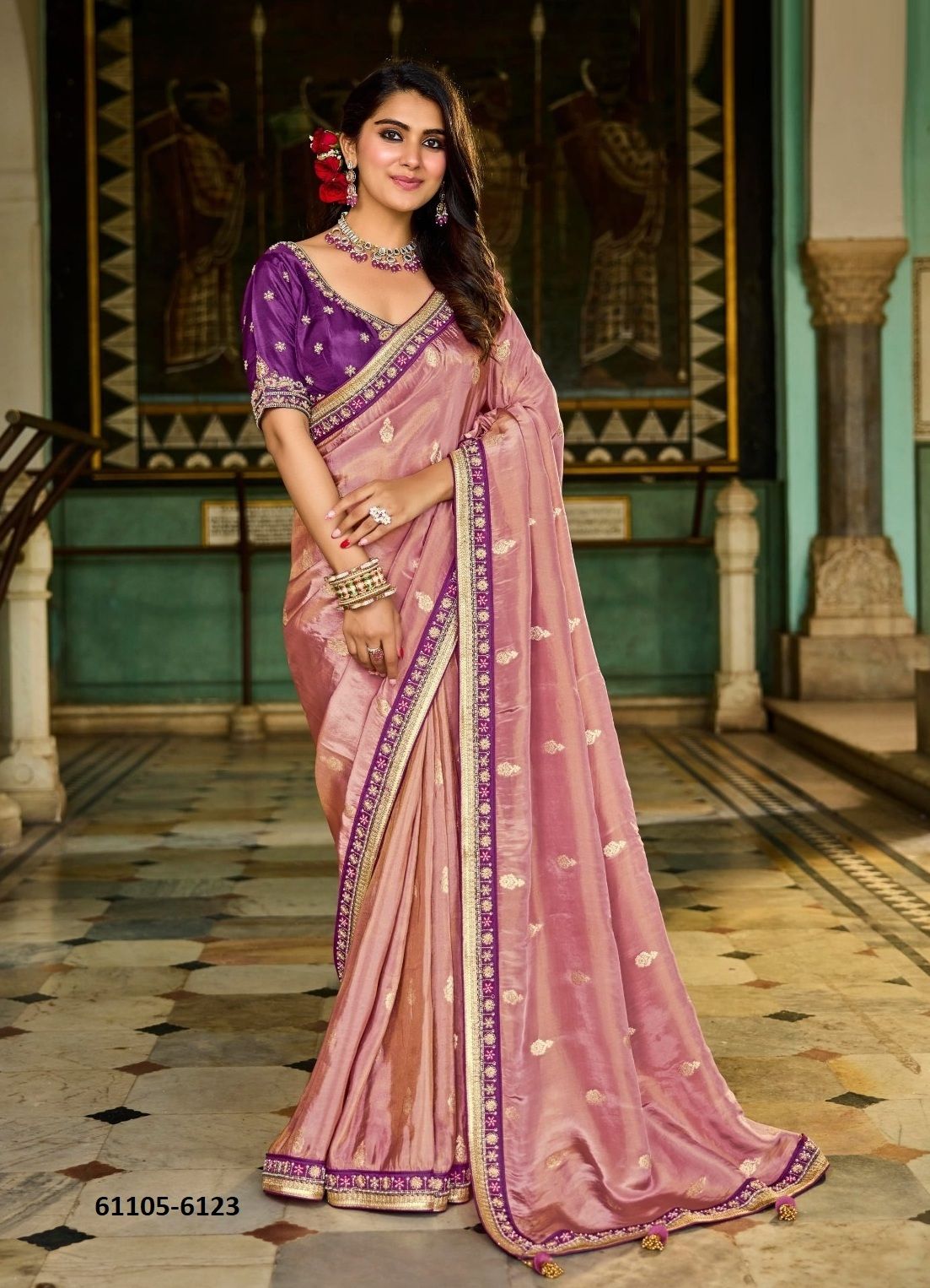 KUMKUM 5 - Catalog # 61105 (Set of 5 Sarees) MADE IN INDIA BY SHISHA KUMKUM 5 - Catalog # 61105 (Set of 5 Sarees) MADE IN INDIA BY SHISHA