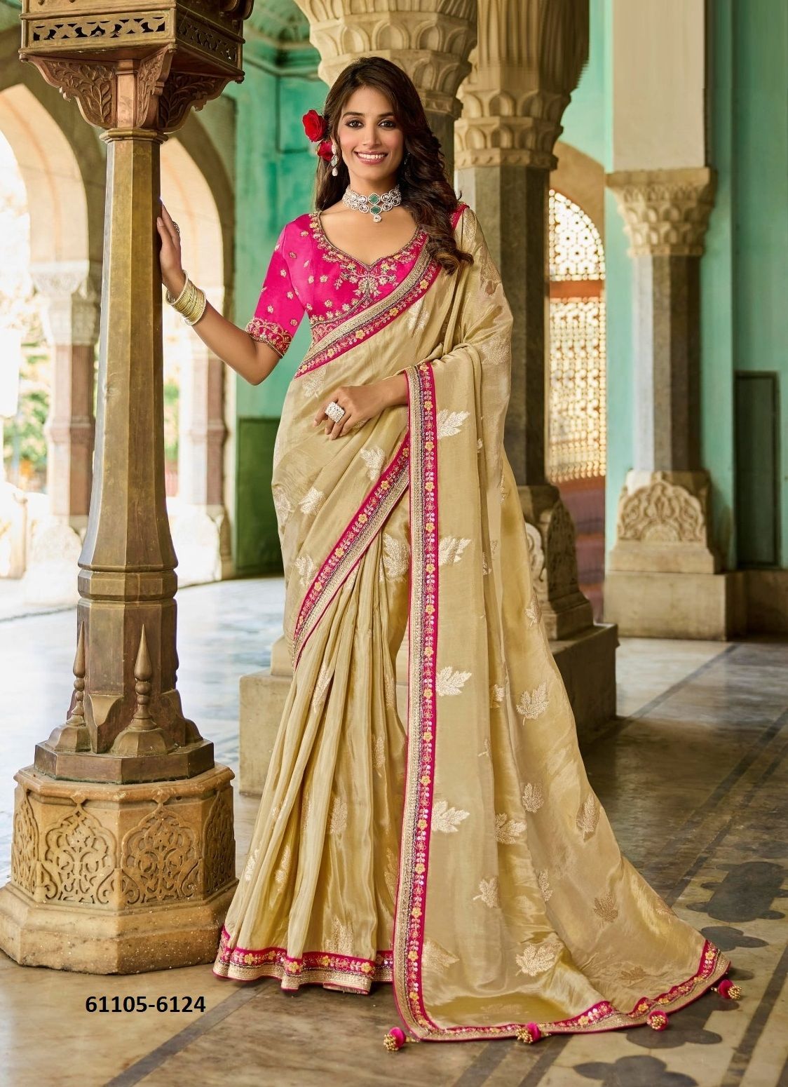 KUMKUM 5 - Catalog # 61105 (Set of 5 Sarees) MADE IN INDIA BY SHISHA KUMKUM 5 - Catalog # 61105 (Set of 5 Sarees) MADE IN INDIA BY SHISHA