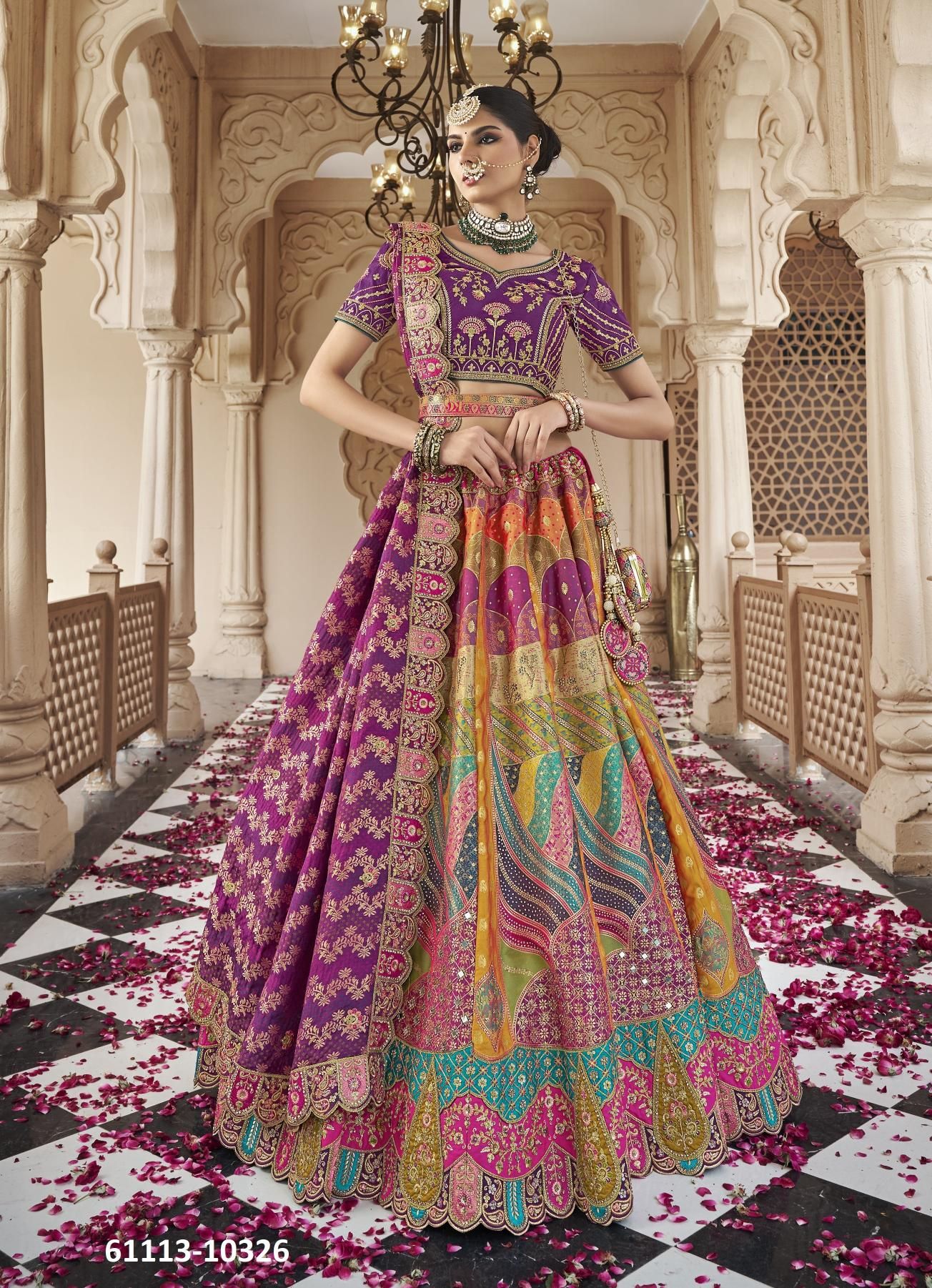 ROYAL VRINDAVAN 59 - Catalog # 61113 (Set of 6 Semi-Stitched Lehengas) MADE IN INDIA BY ROYAL VIRASAT ROYAL VRINDAVAN 59 - Catalog # 61113 (Set of 6 Semi-Stitched Lehengas) MADE IN INDIA BY ROYAL VIRASAT