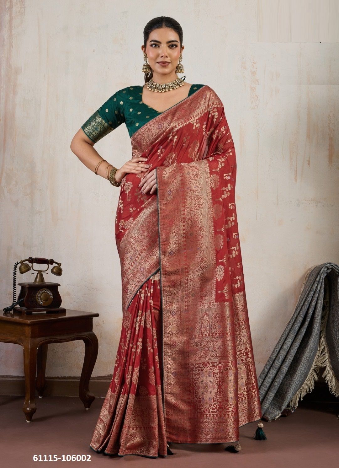 SAMPRADA - Catalog # 61115 (Set of 4 Sarees) MADE IN INDIA BY S-ETHNIC LIFESTYLE