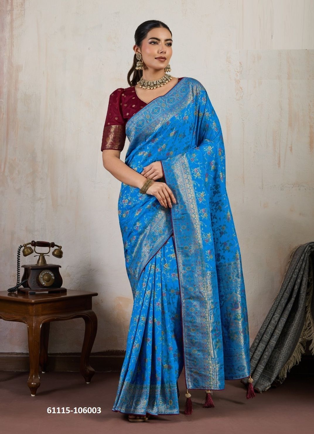 SAMPRADA - Catalog # 61115 (Set of 4 Sarees) MADE IN INDIA BY S-ETHNIC LIFESTYLE