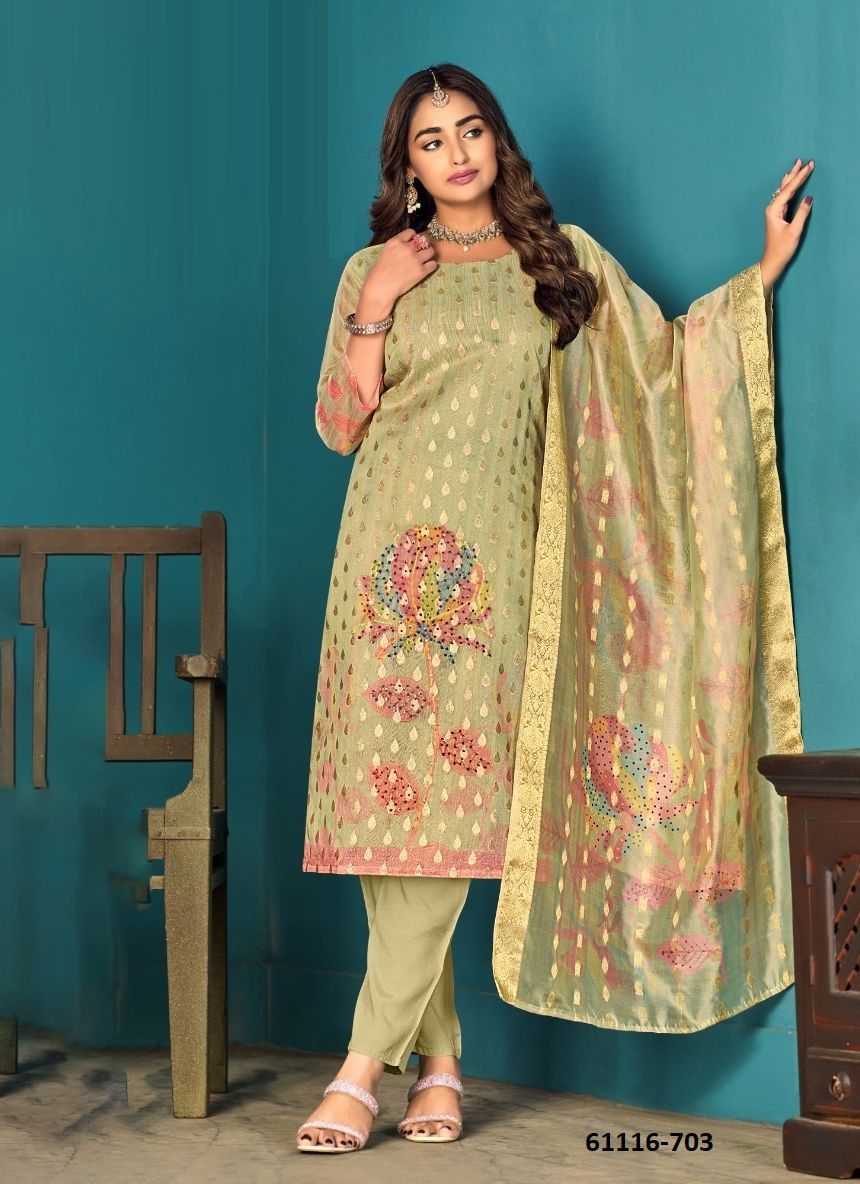 CELERIO - Catalog # 61116 (Set of 4 SIZE-SETS [Readymade Salwar Suits]) MADE IN INDIA BY MEHERIYA