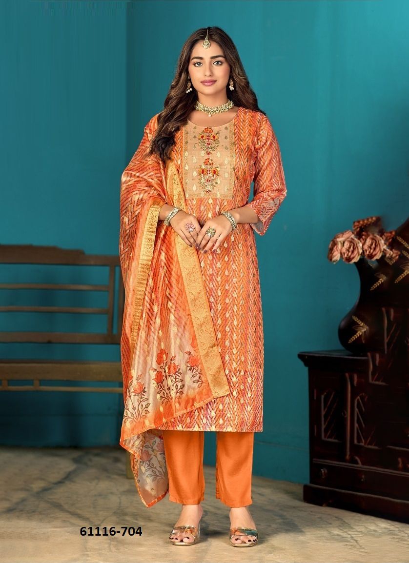 CELERIO - Catalog # 61116 (Set of 4 SIZE-SETS [Readymade Salwar Suits]) MADE IN INDIA BY MEHERIYA