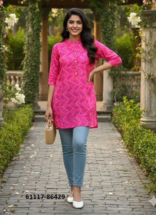 FANCY TOP TUNIC COLLECTION - Catalog # 61117 (Set of 24 Readymade Women's Kurtis / Tops) MADE IN INDIA BY DESI MUSE