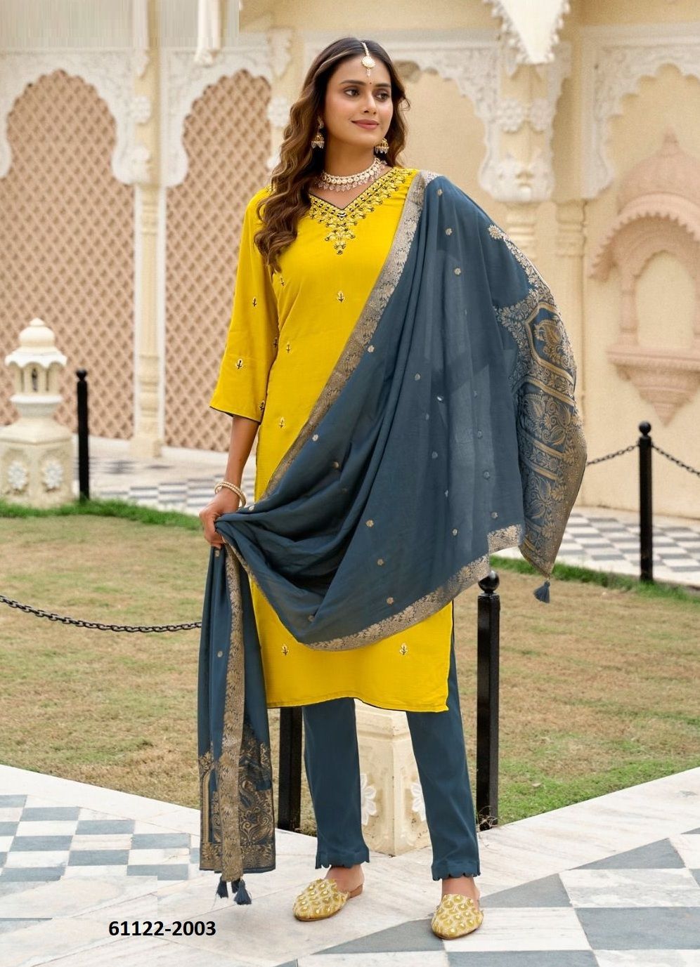 ALANKAR - Catalog # 61122 (Set of 6 Readymade Salwar Suits) MADE IN INDIA BY MITTOO